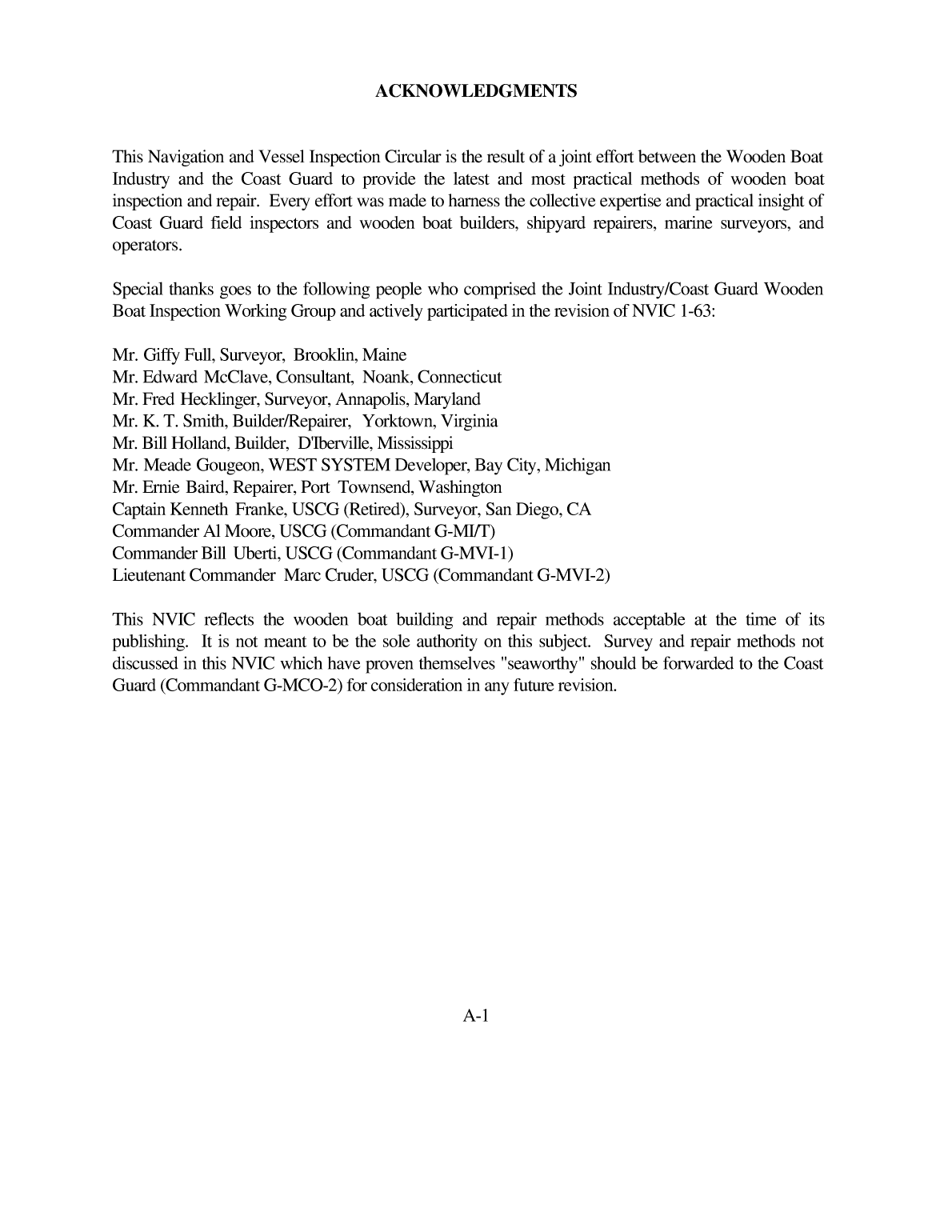 Inspection, Repair, And Maintenance Of Wood Hulls