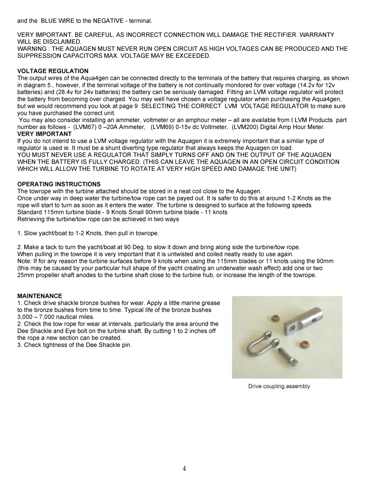 Aqua 4 Gen Owners Manual