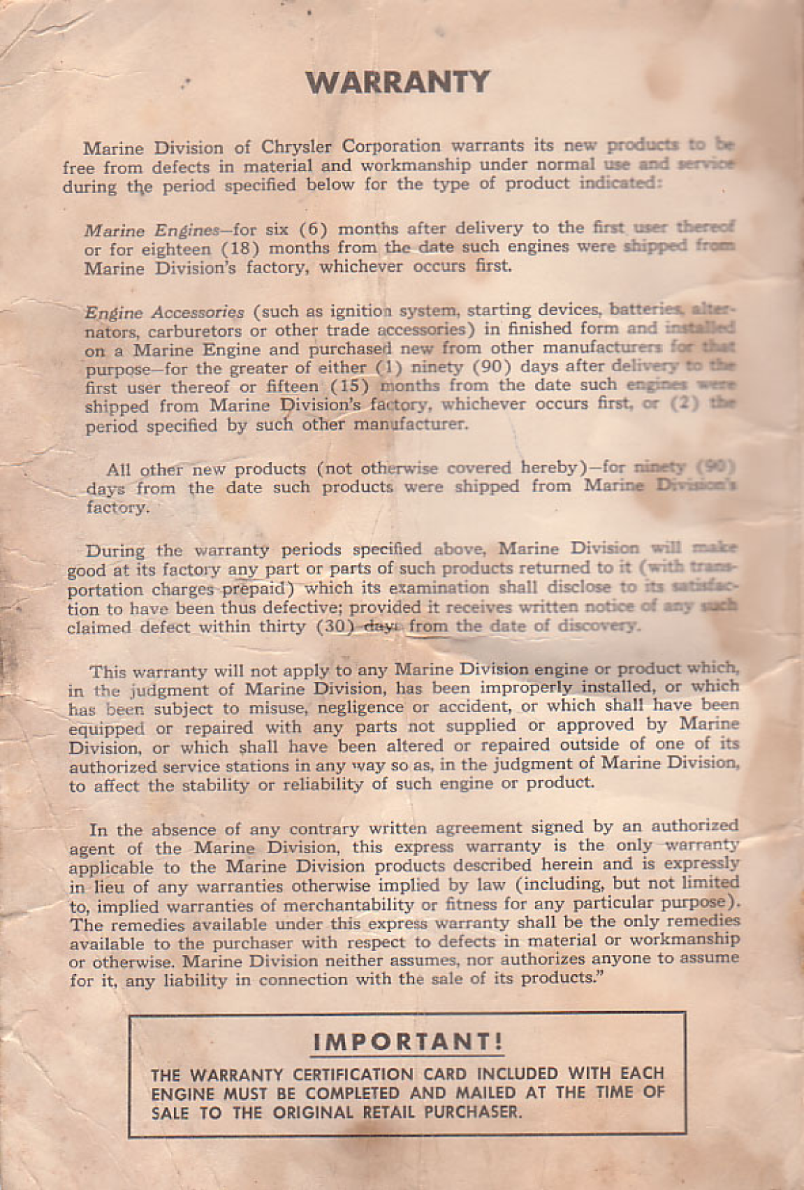 Chrysler Marine Engine Manual