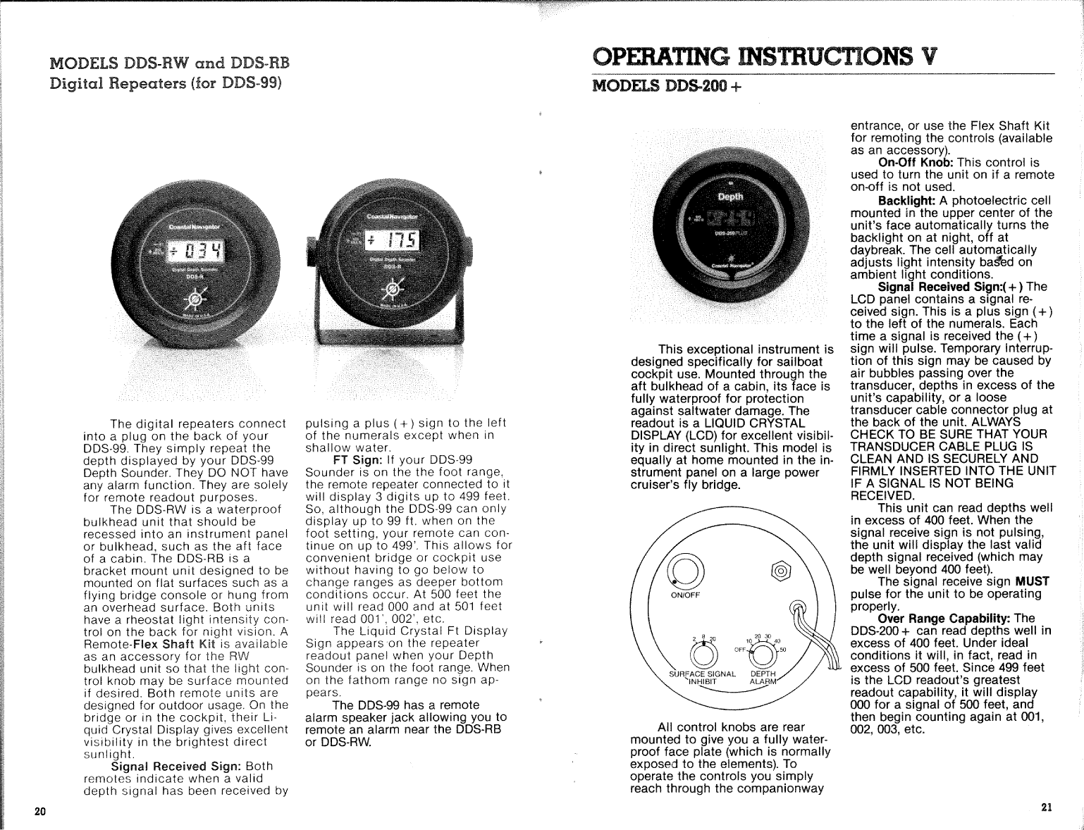 Coastal Navigator Depth Sounder Operation Manual