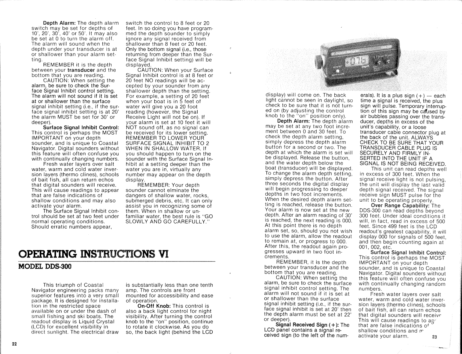 Coastal Navigator Depth Sounder Operation Manual