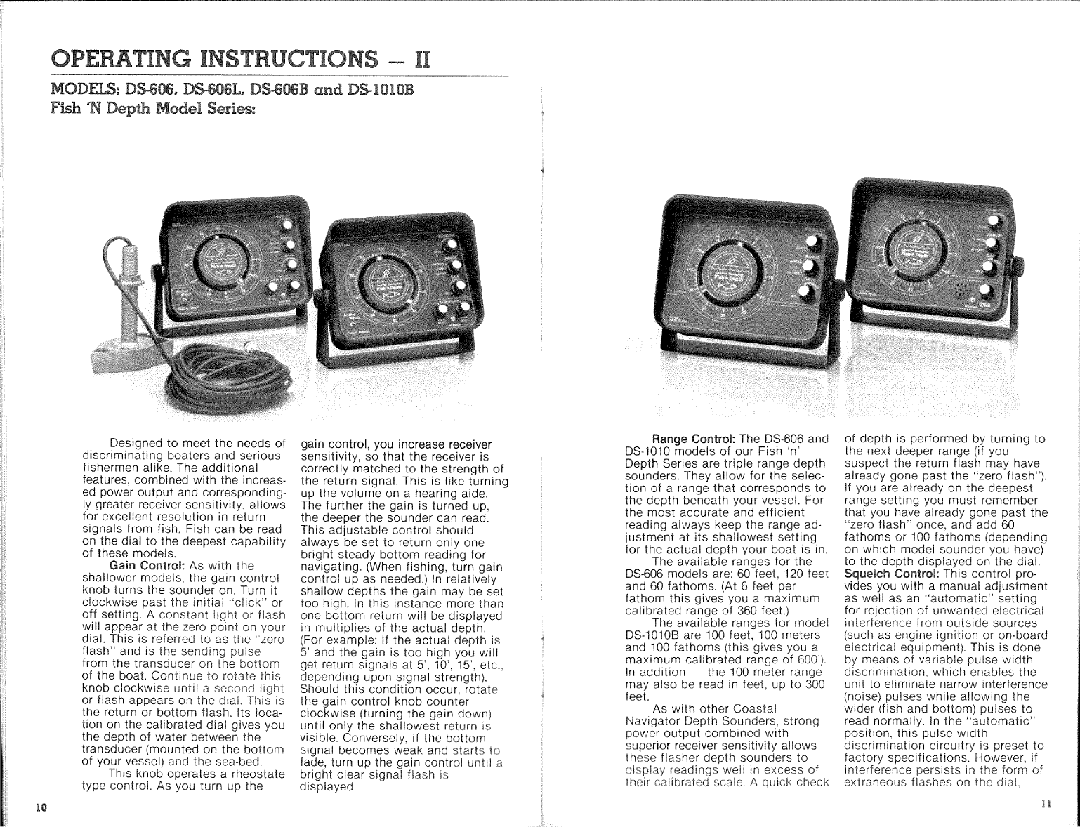 Coastal Navigator Depth Sounder Operation Manual