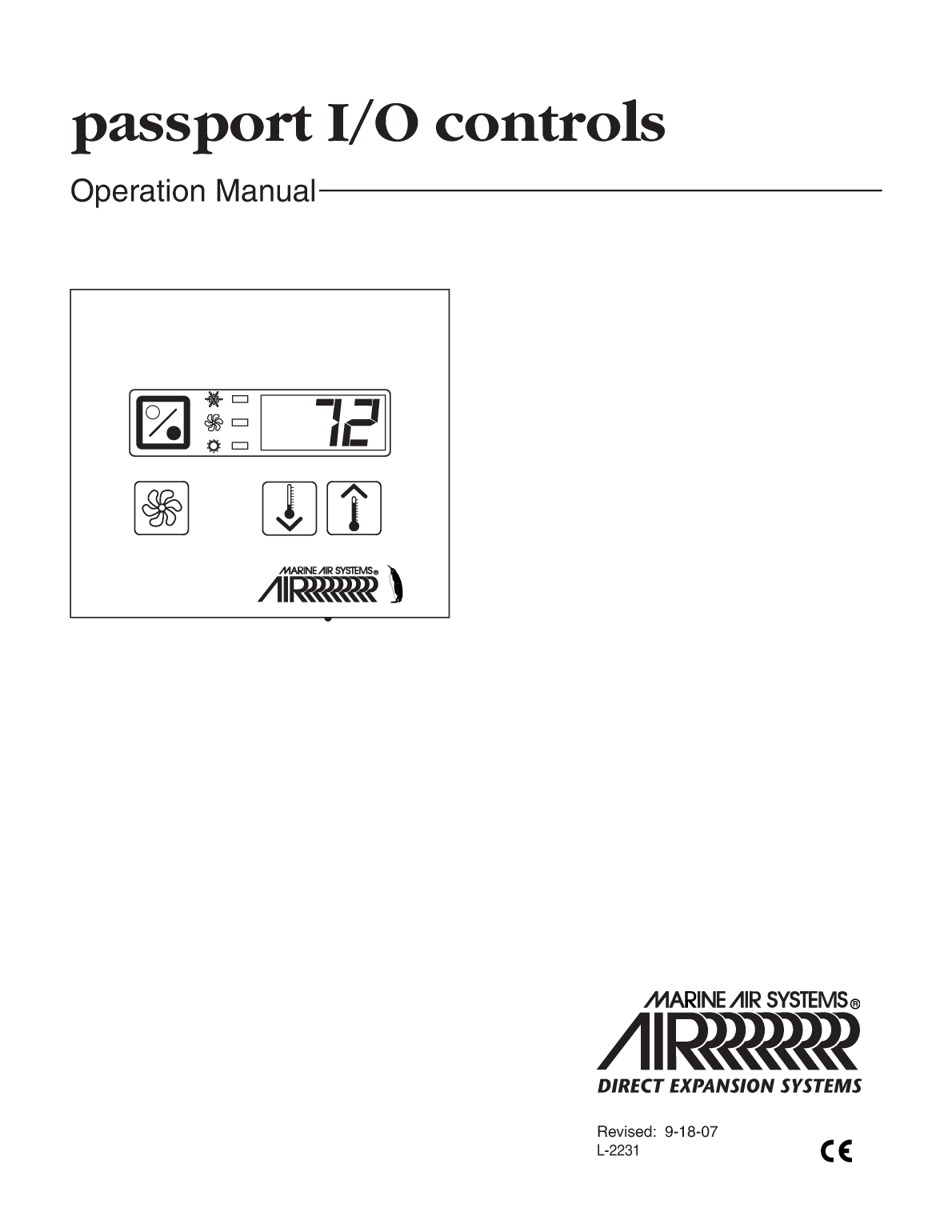 Dometic 2231 Marine Air Passport Control Operation Manual 21429
