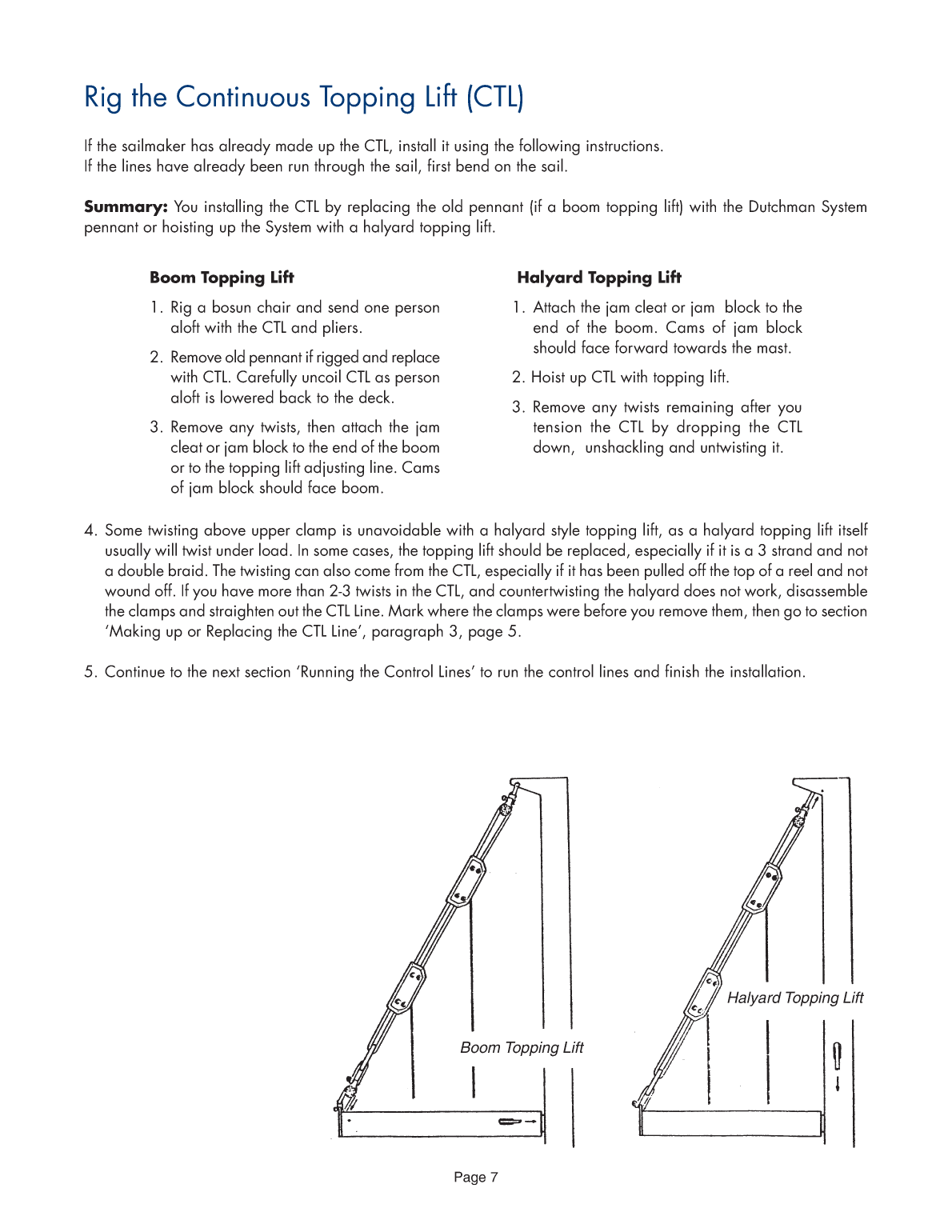 Dutchman Sail Storage System Manual