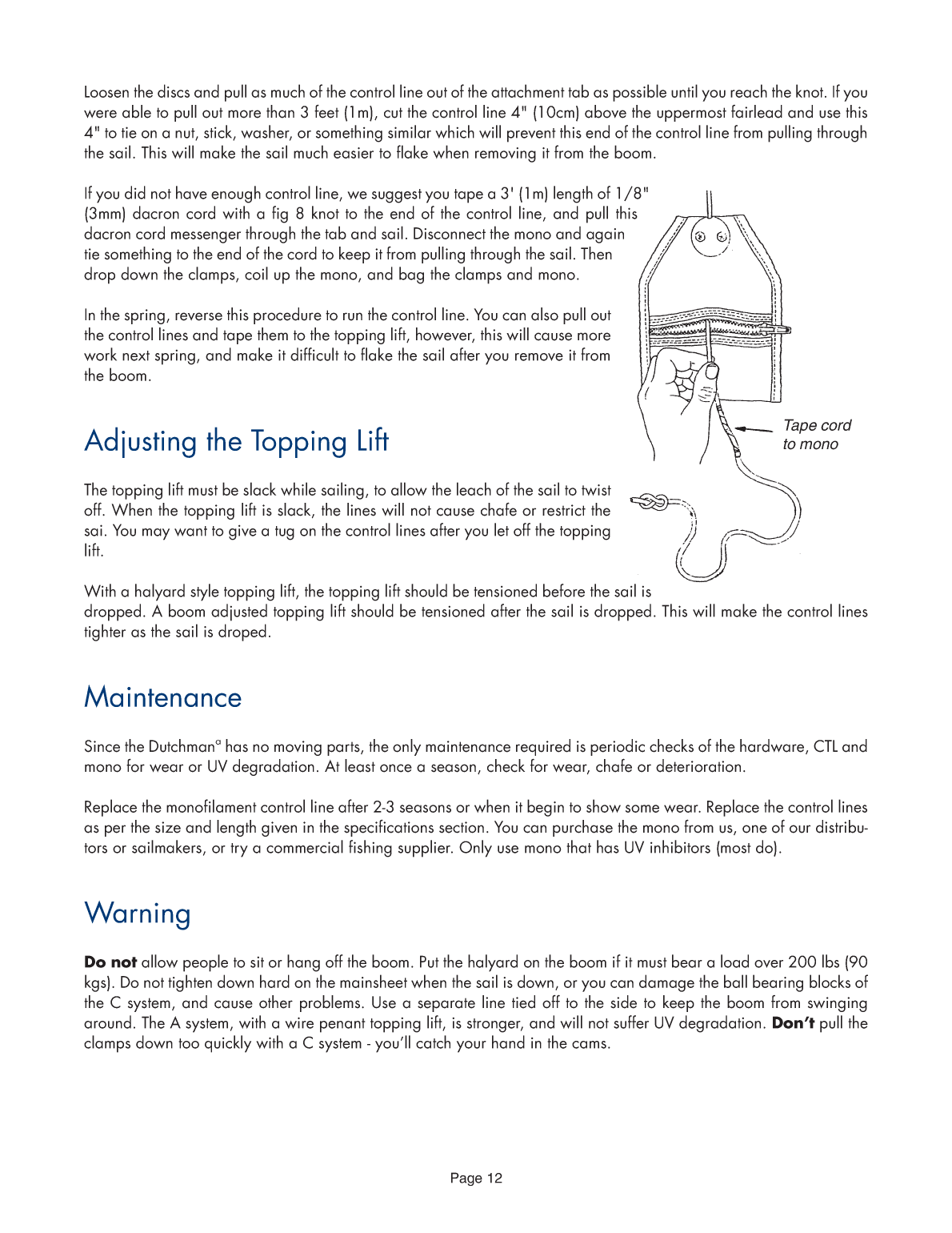 Dutchman Sail Storage System Manual