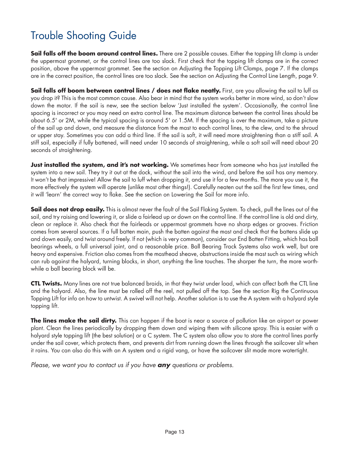 Dutchman Sail Storage System Manual