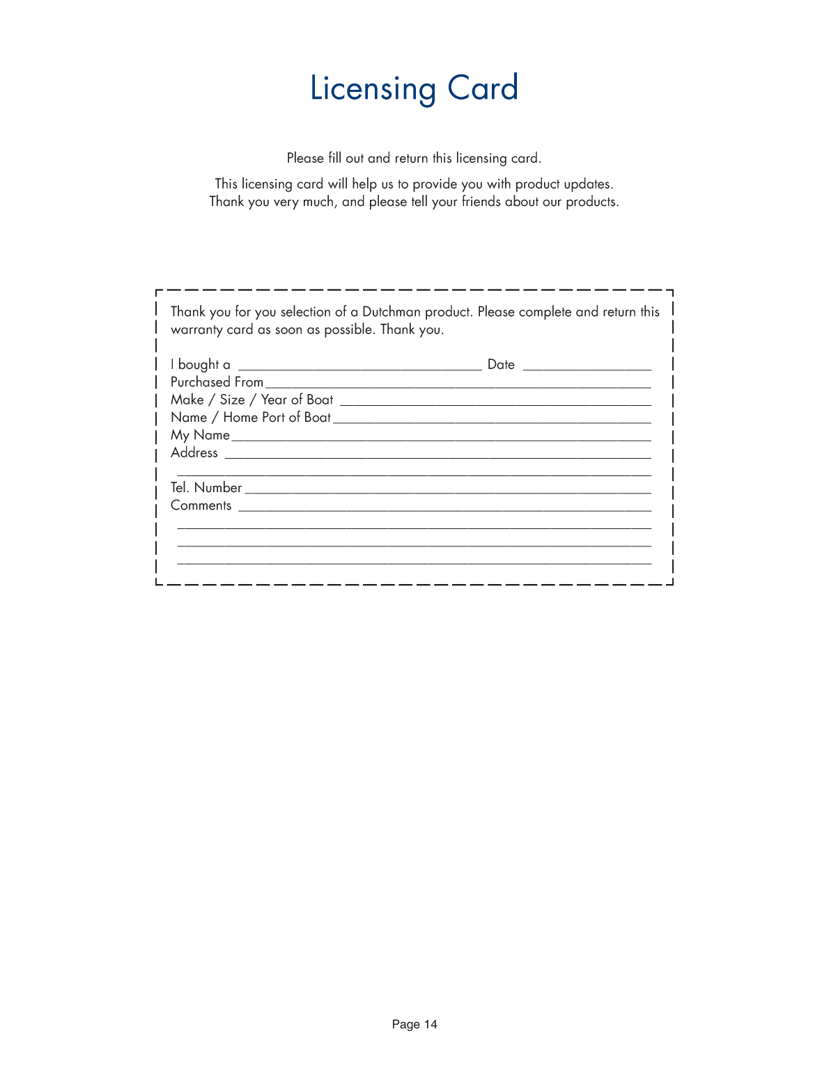 Dutchman Sail Storage System Manual