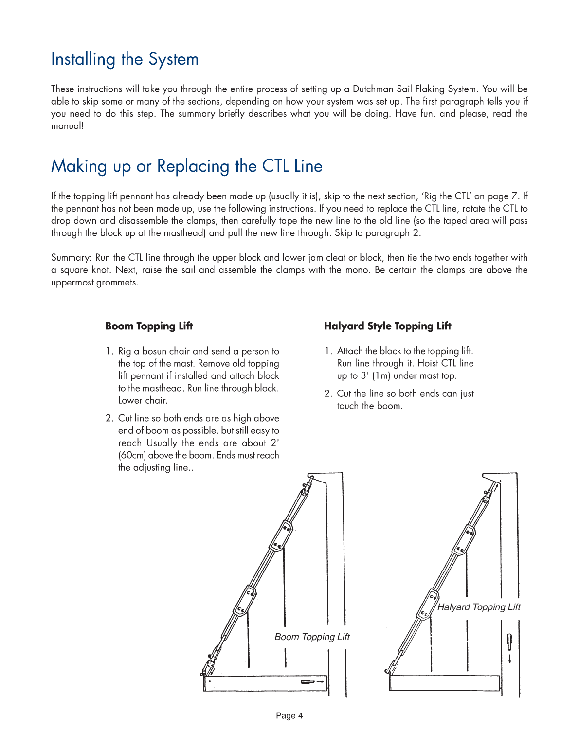 Dutchman Sail Storage System Manual