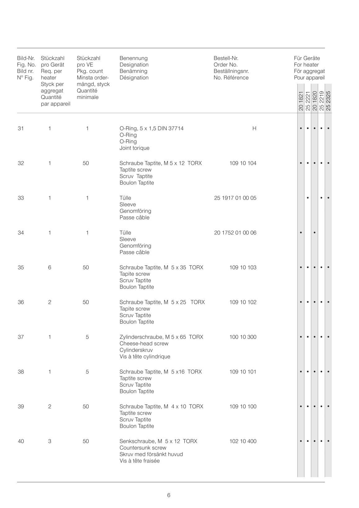 Hydronic 4 5 parts 2219 2325