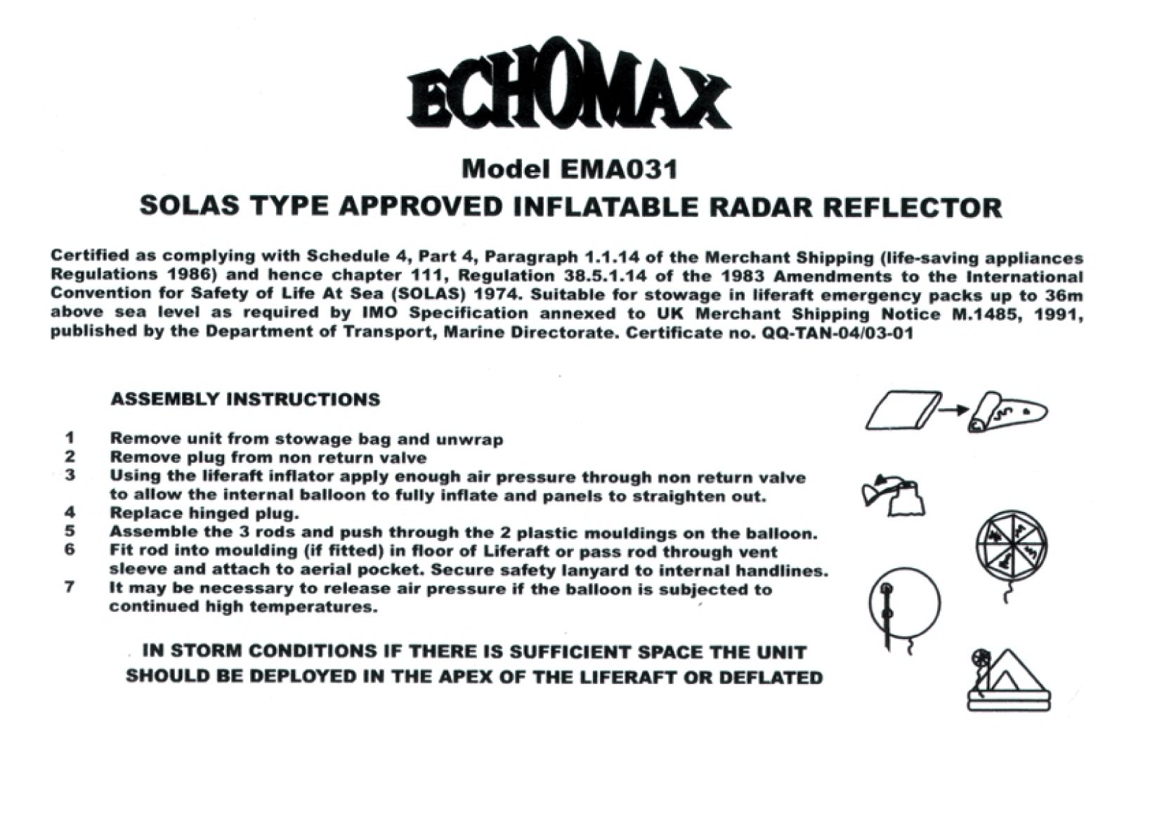 Echomax 230i Radar Reflector Inflatable instructions
