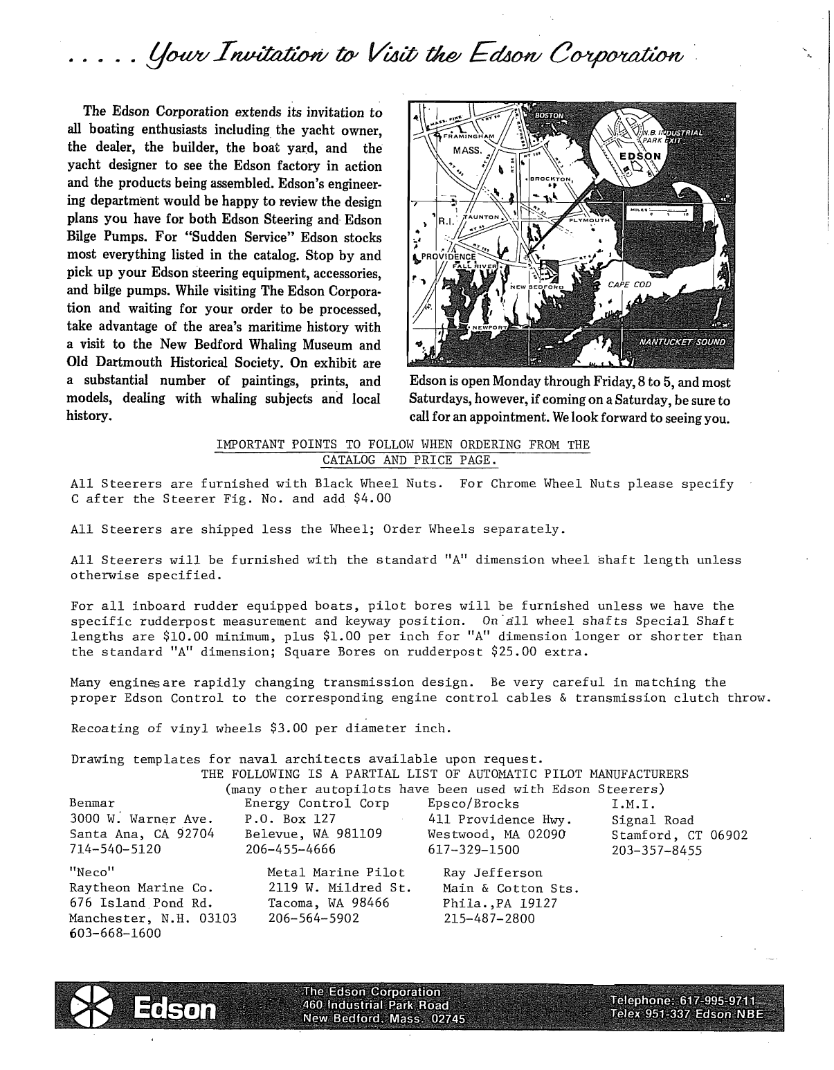 Edson Catelogue Steering. Binnacle
