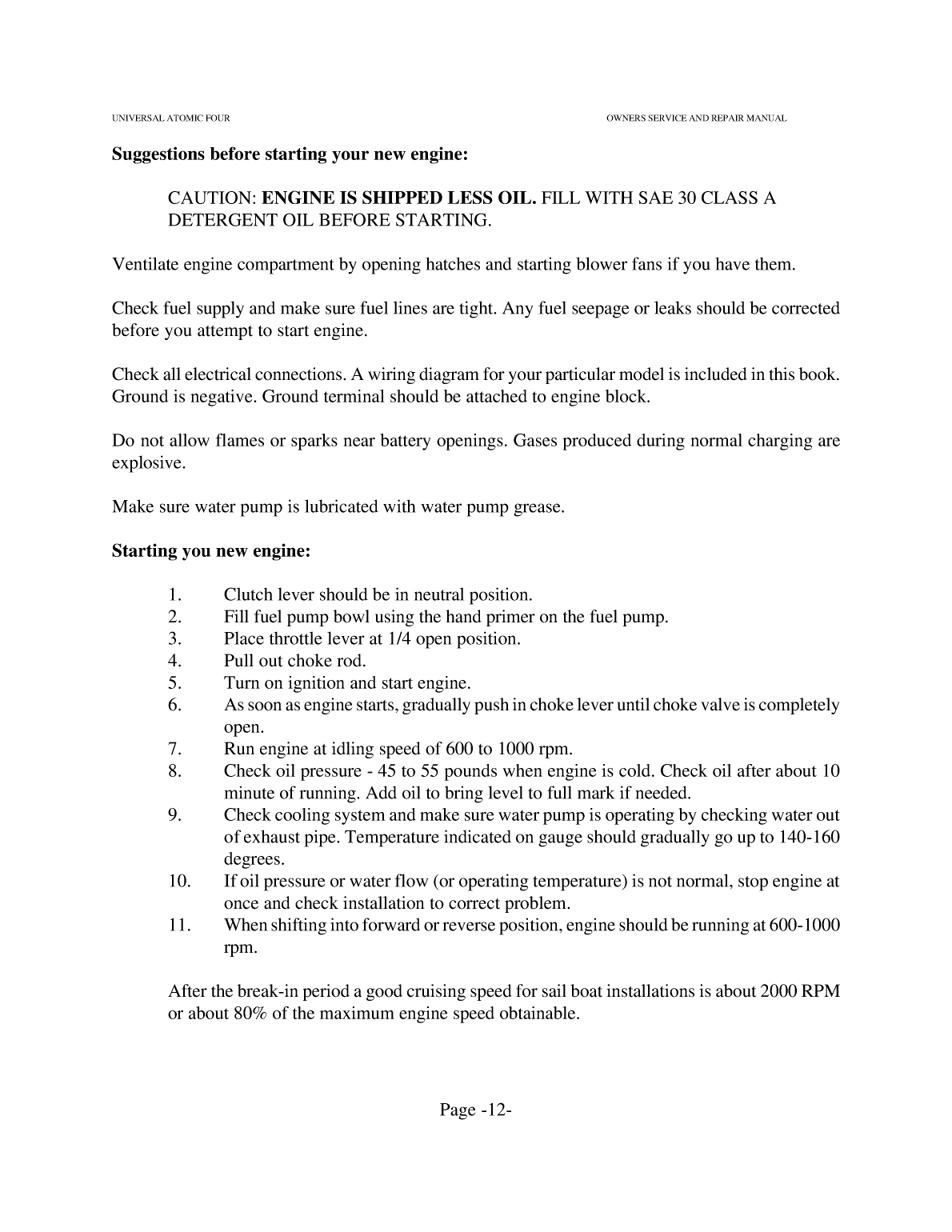 Atomic 4 Owners And Service Manual