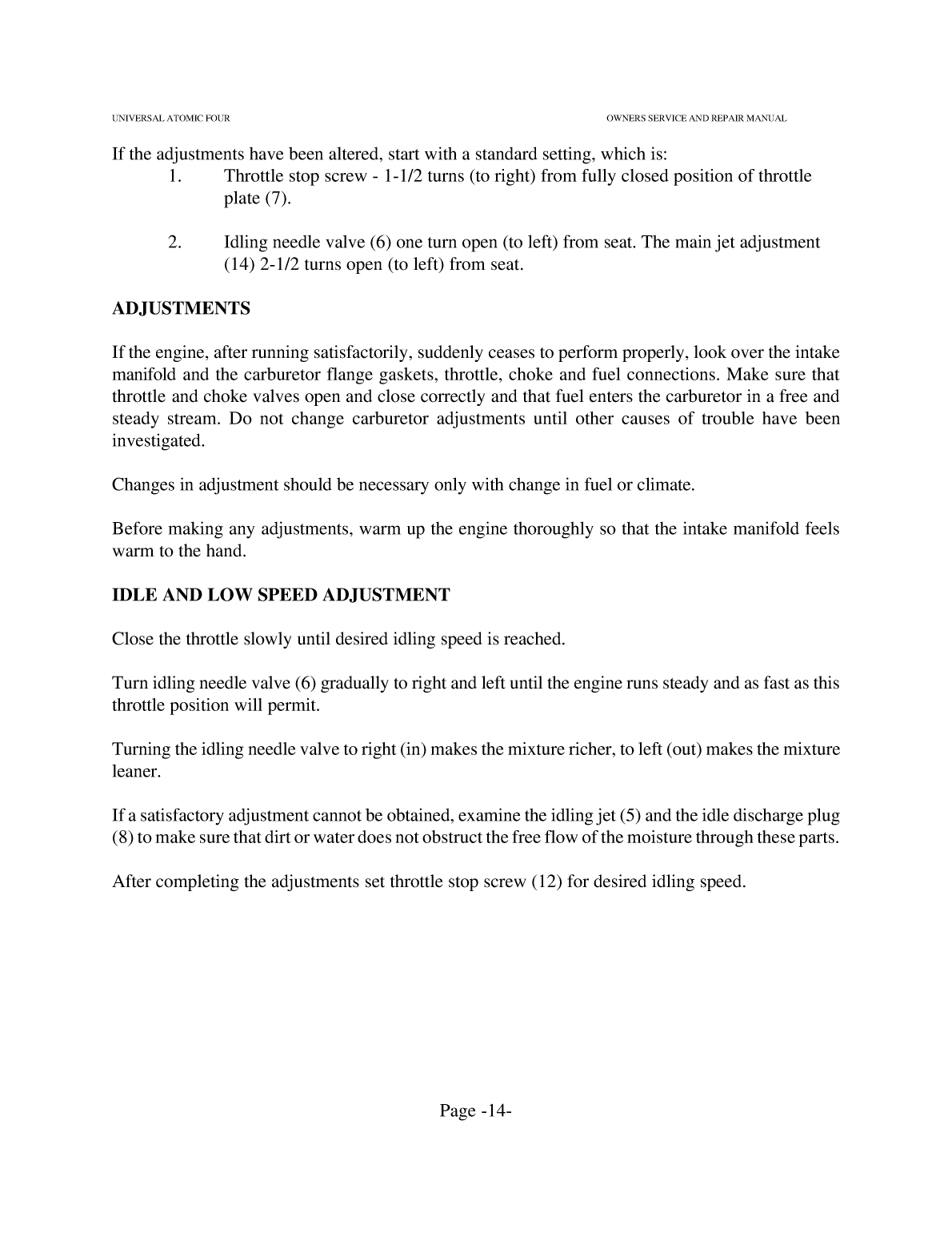 Atomic 4 Owners And Service Manual