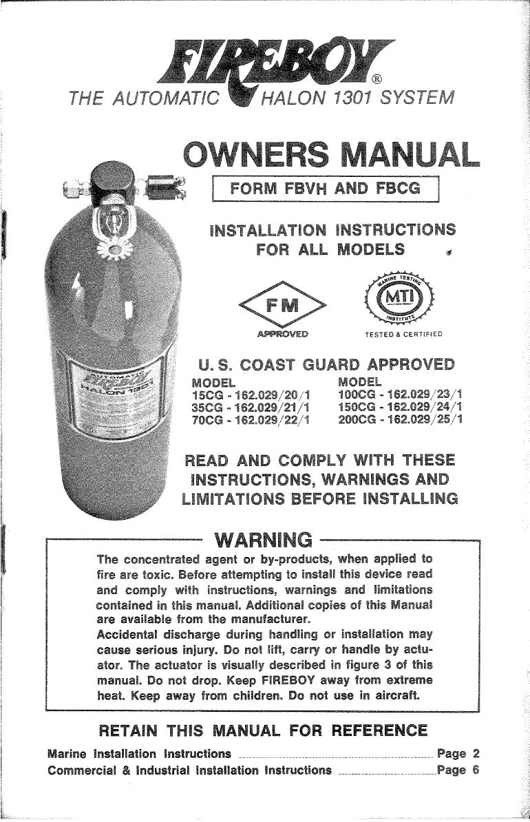 Fireboy Halon 1301 System