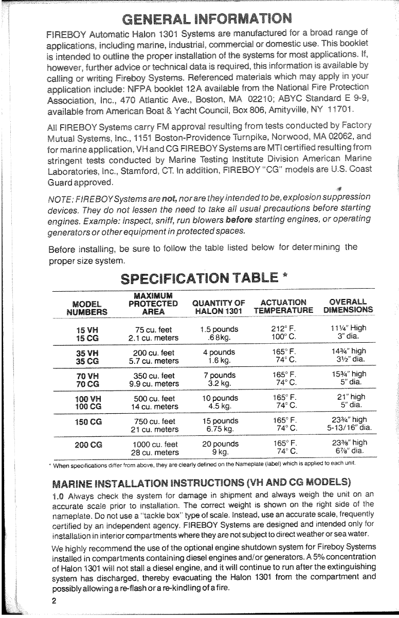 Fireboy Halon 1301 system