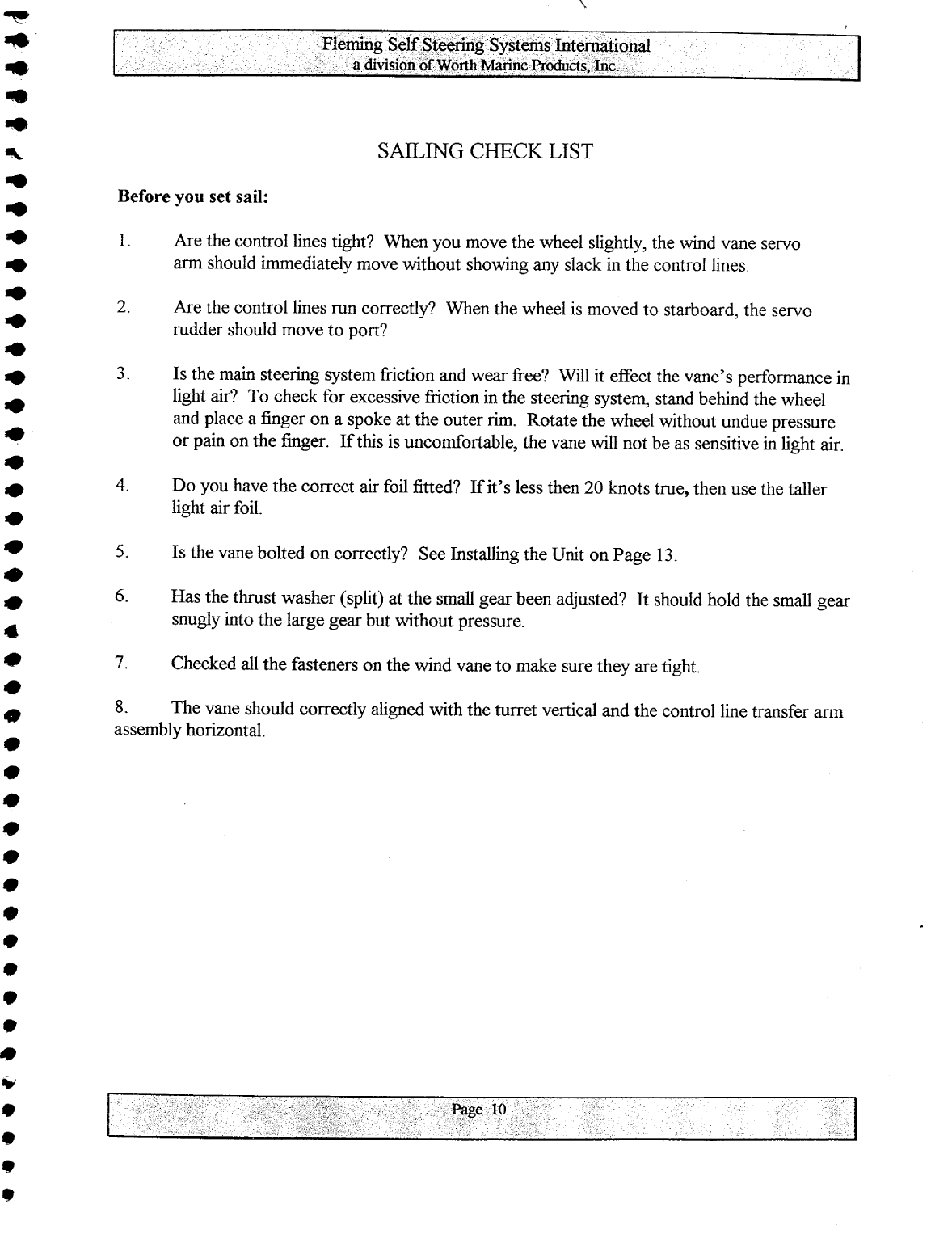 Fleming Self Steering Manual