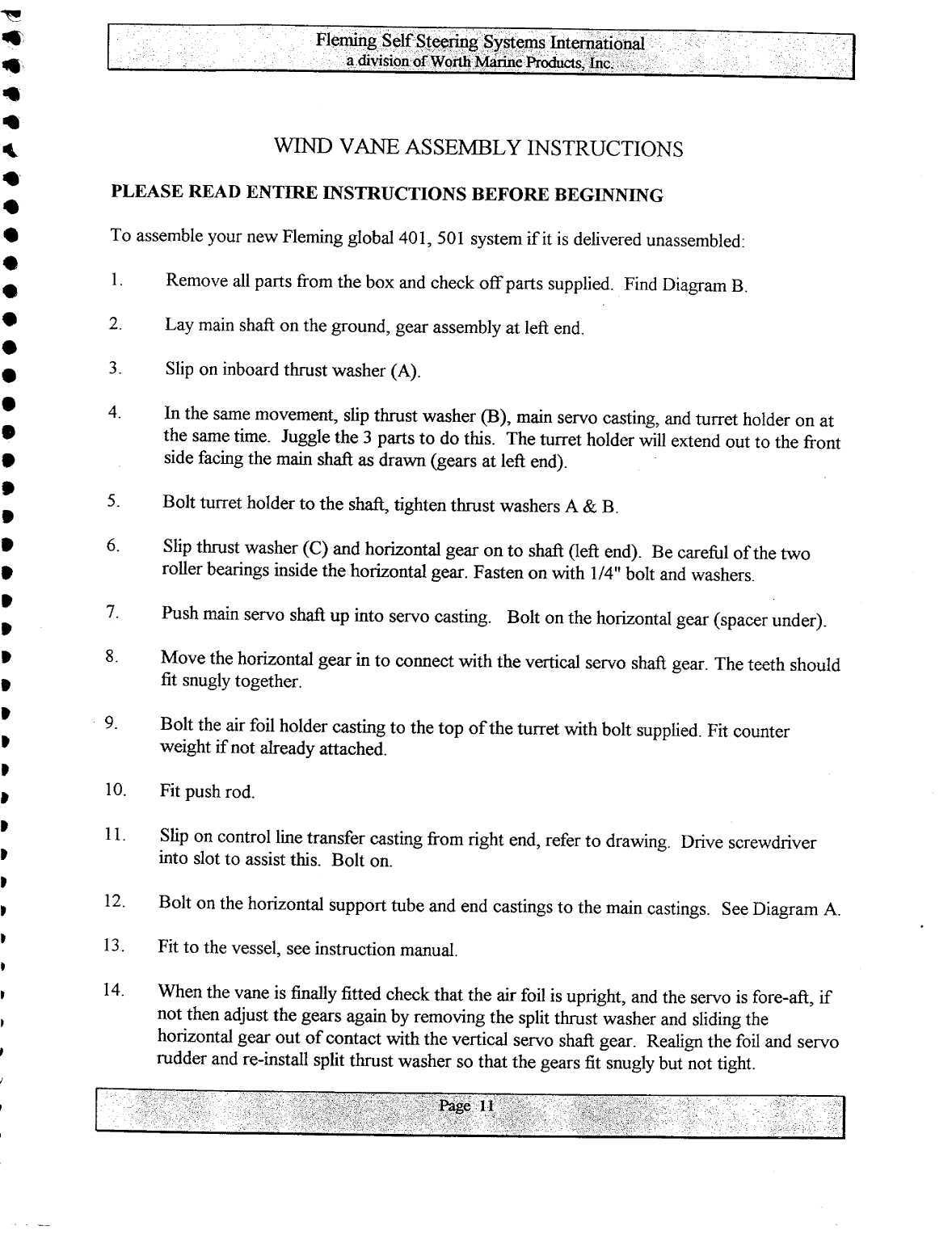 Fleming Self Steering Manual