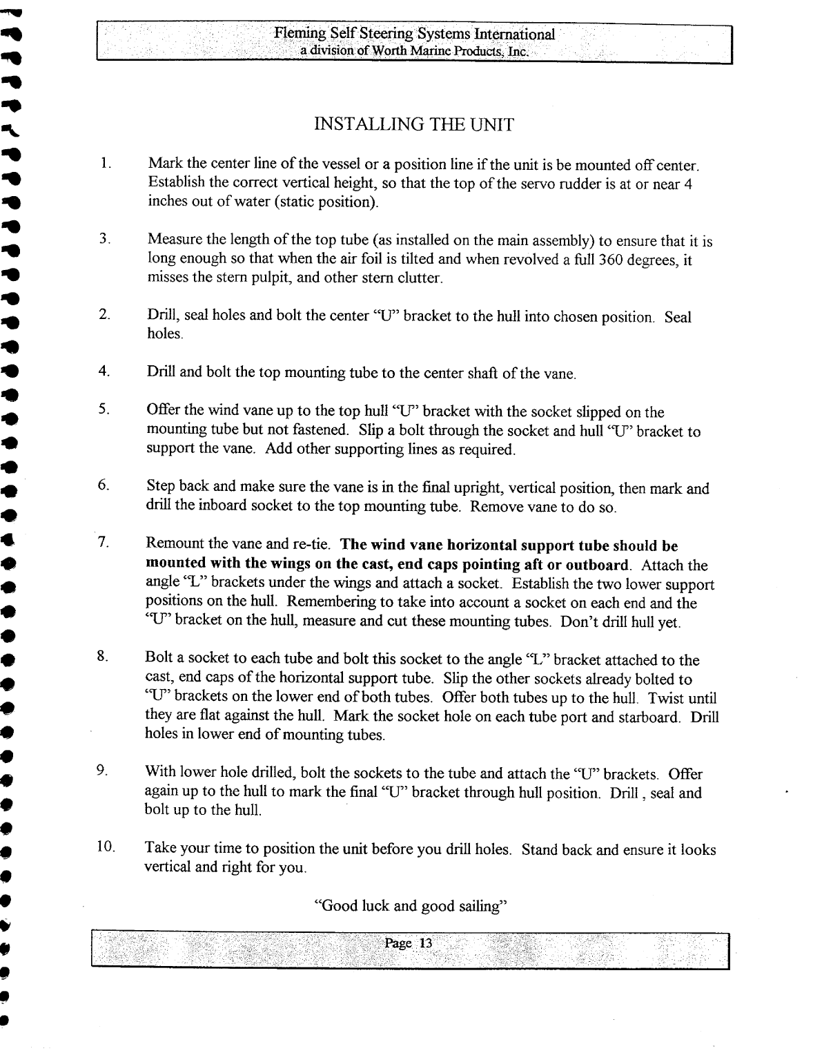 Fleming Self Steering Manual