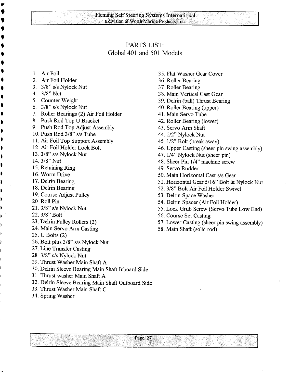 Fleming Self Steering Manual