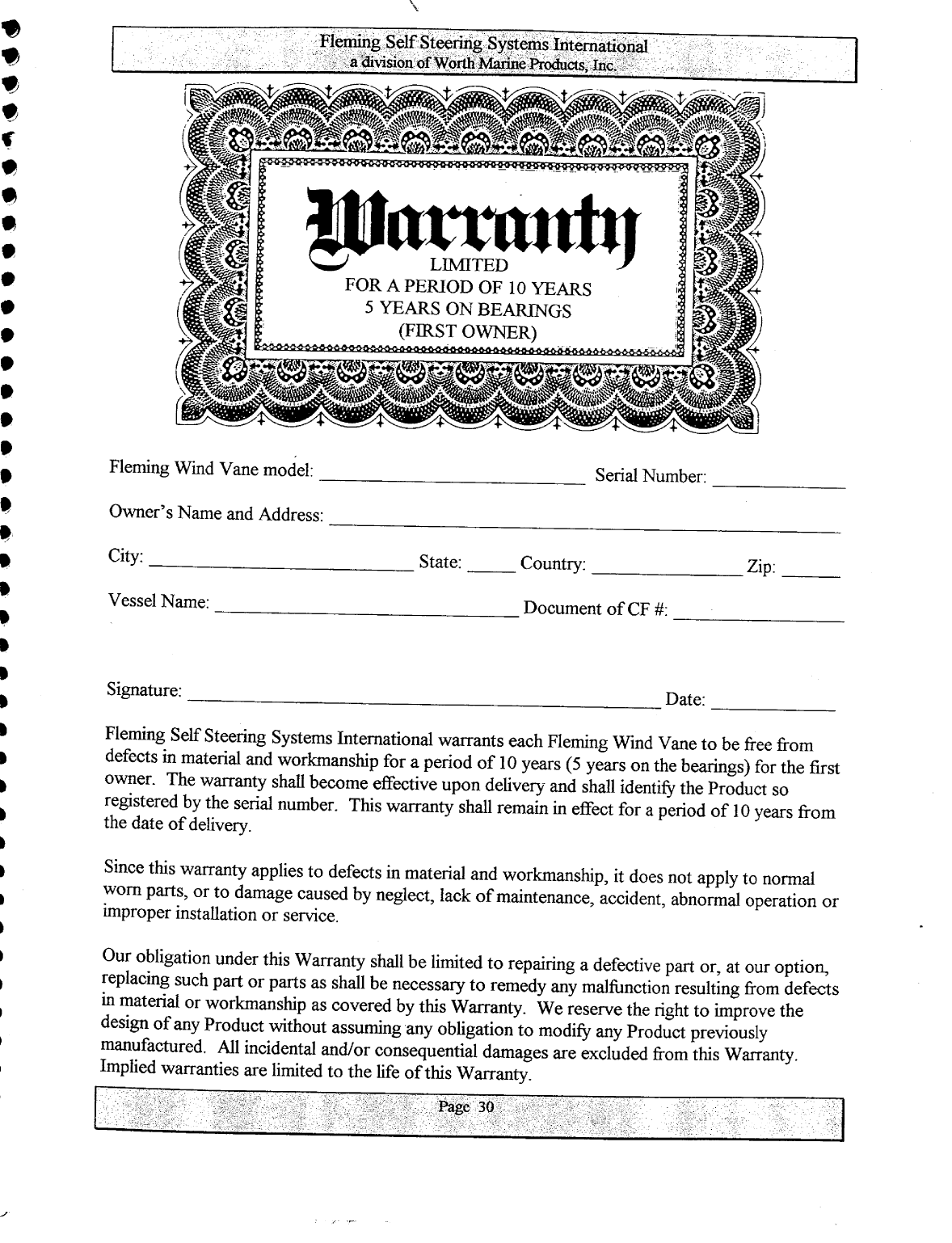 Fleming Self Steering Manual
