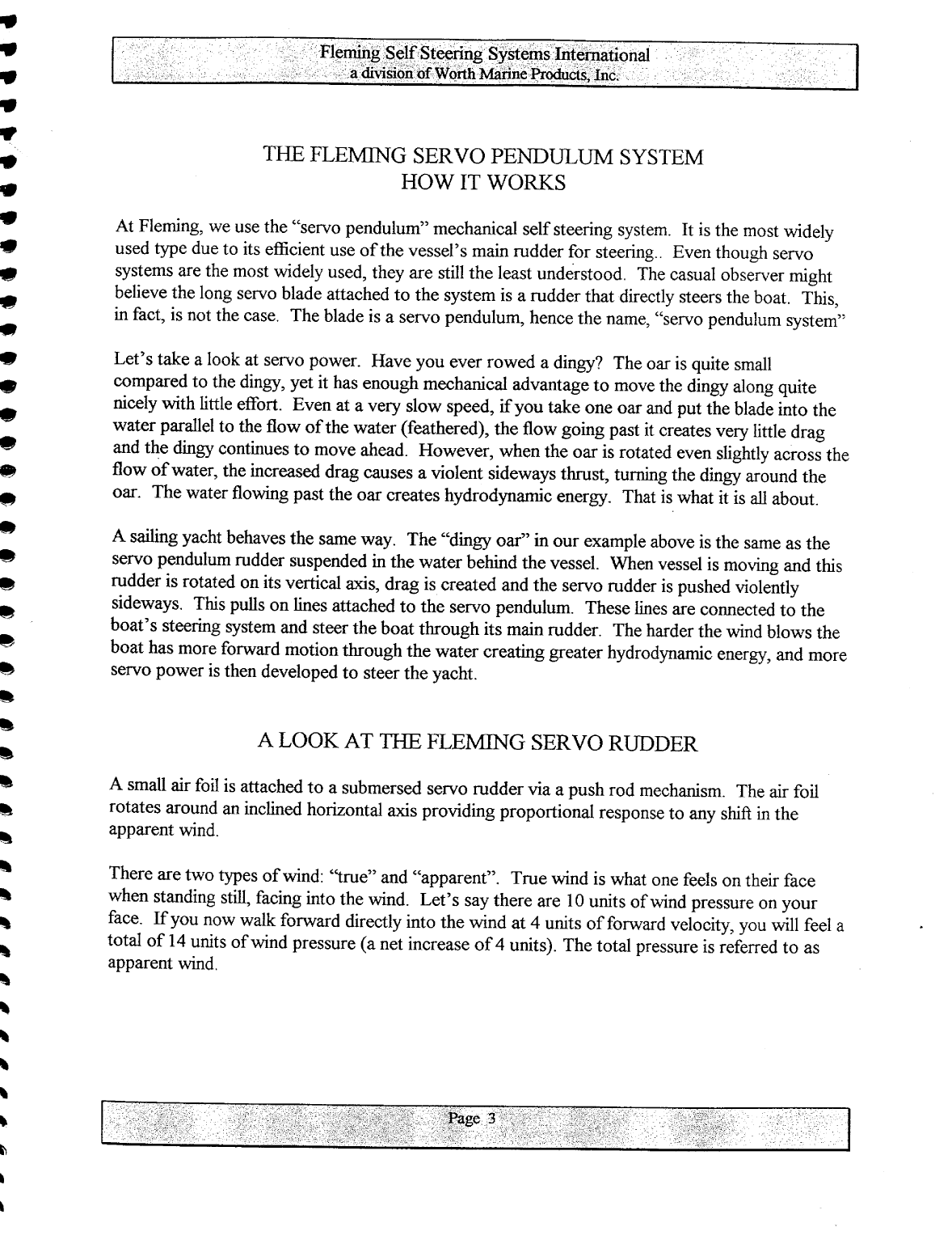 Fleming Self Steering Manual