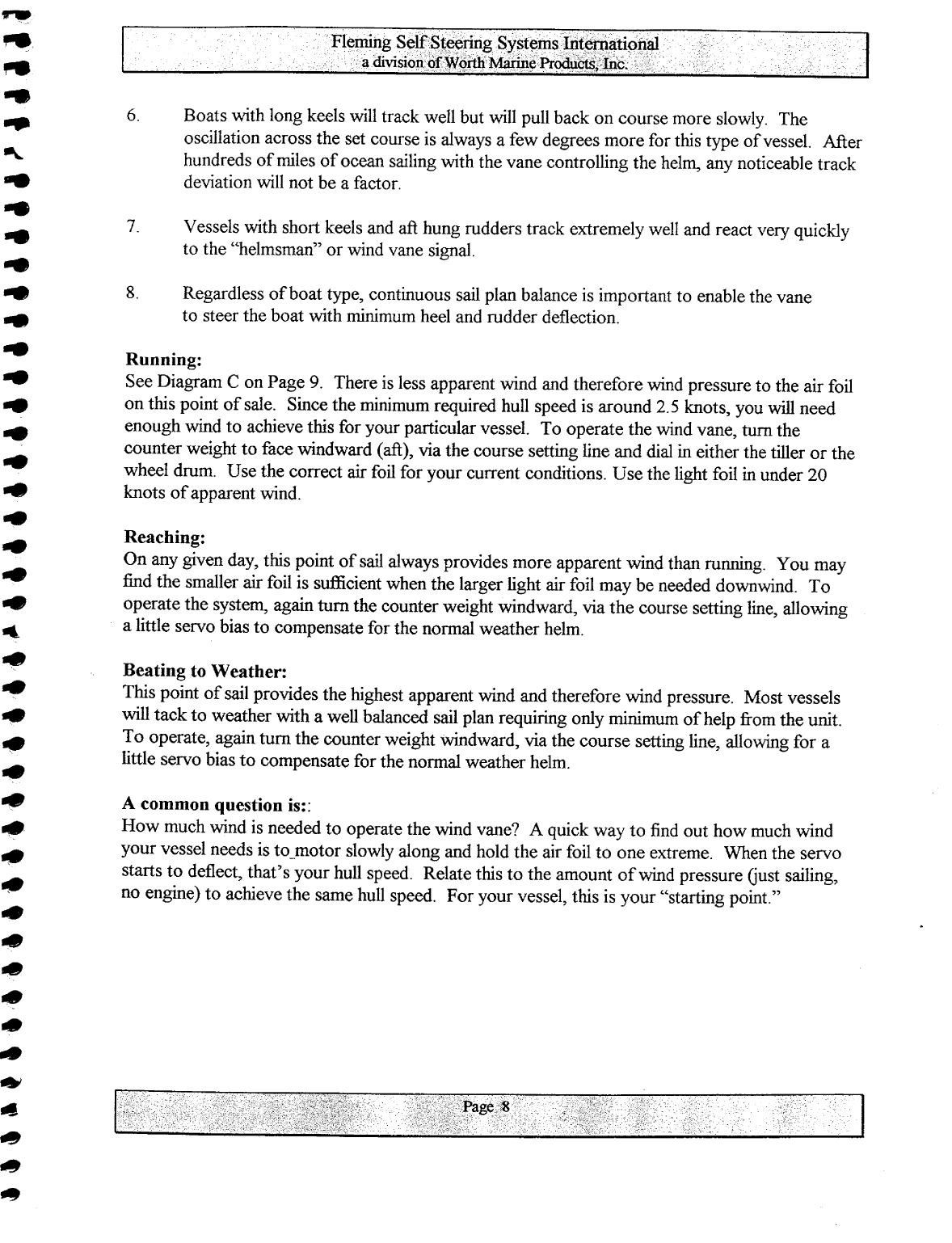 Fleming Self Steering Manual