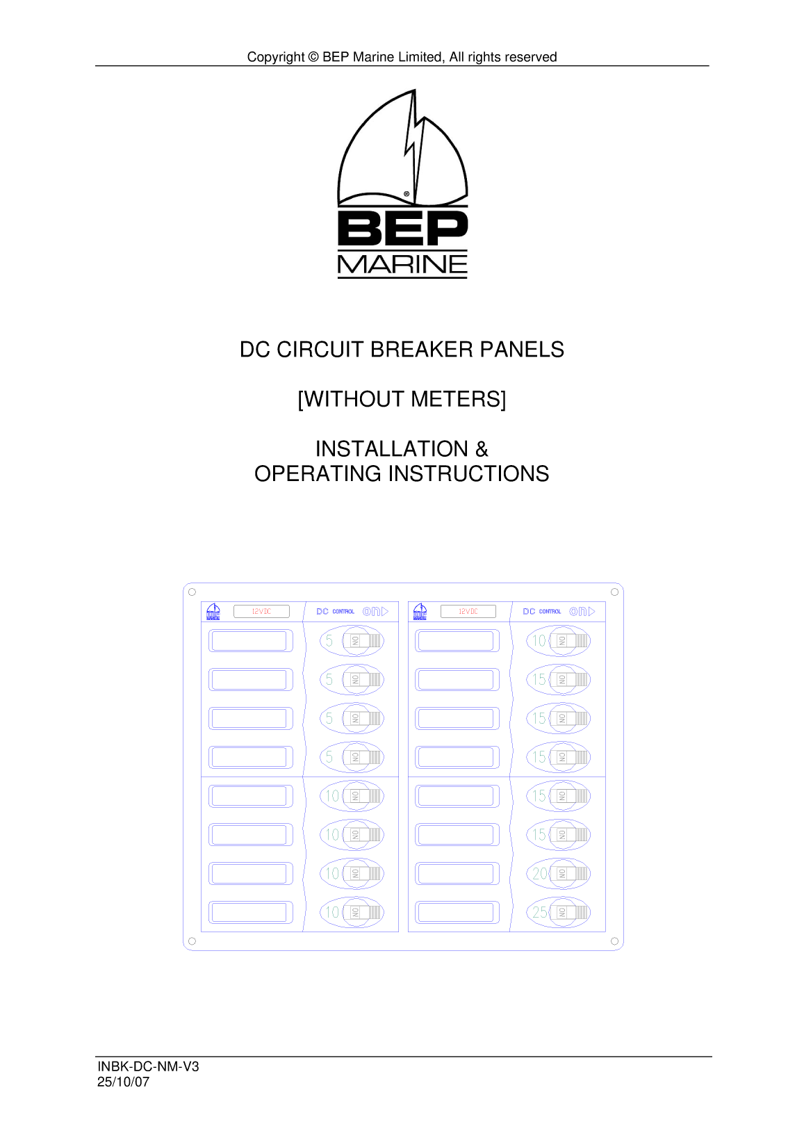 Bep Marine Dc Circuit Breaker Panel 327686 18357