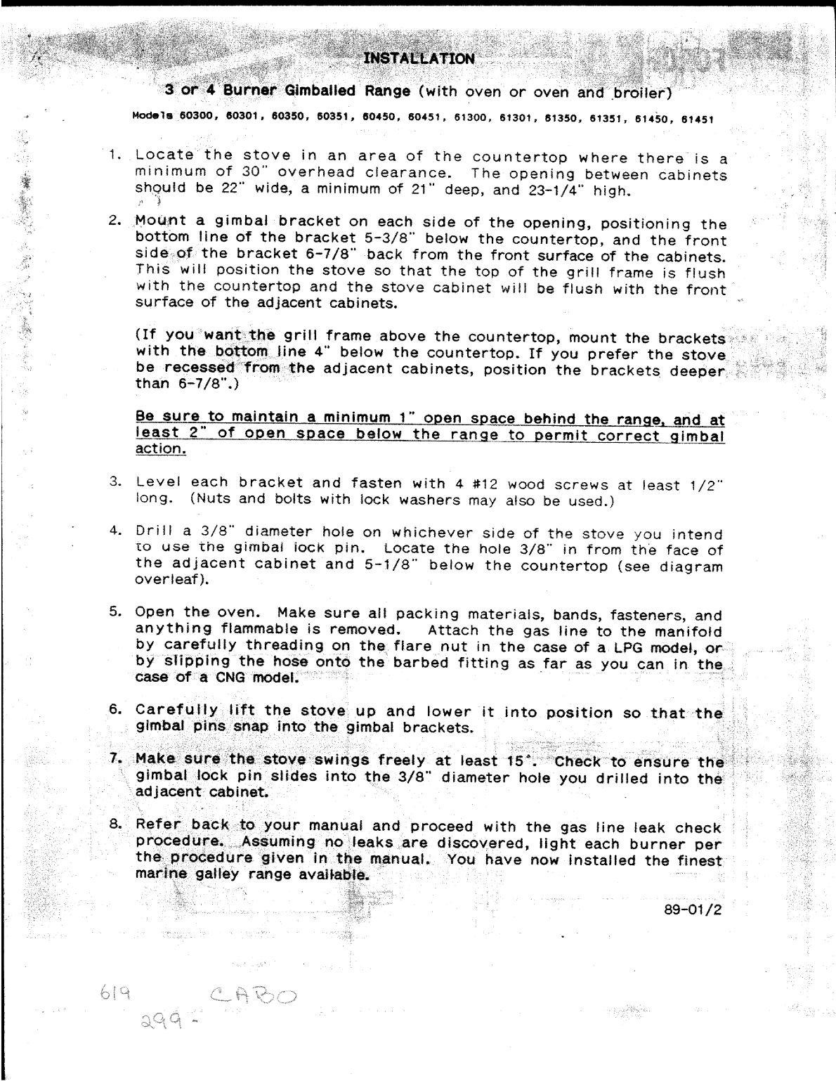 Force 10 Stove Installation