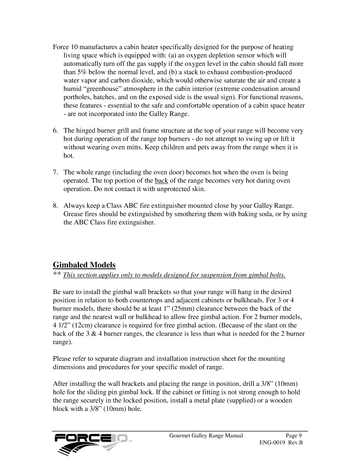 Force 10 Stove Manual eng 0019 Rev b