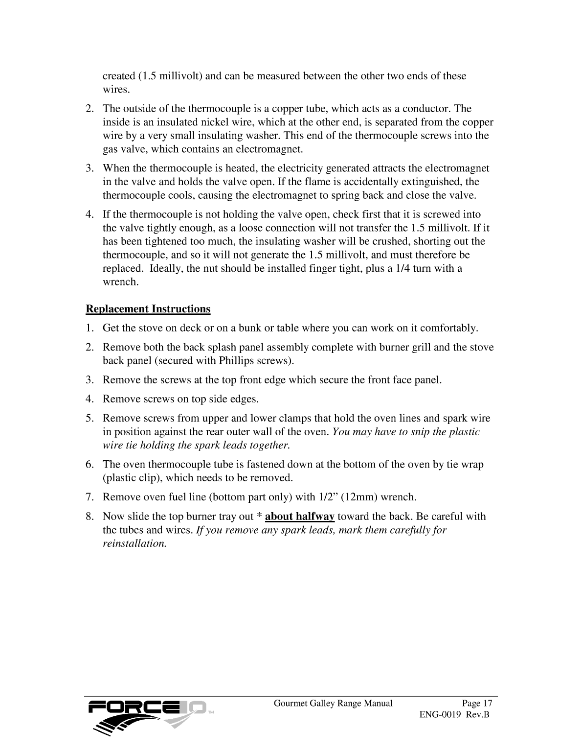 Force 10 Stove Manual eng 0019 Rev b