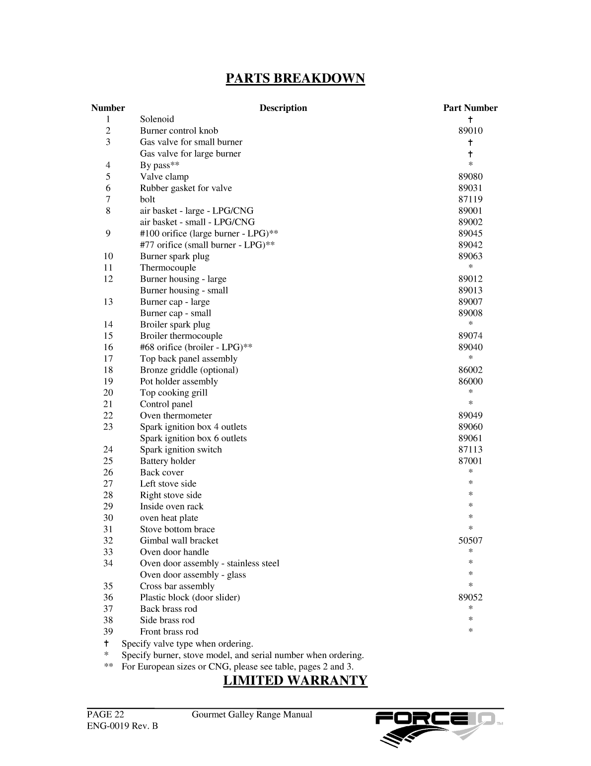 Force 10 Stove Manual eng 0019 Rev b