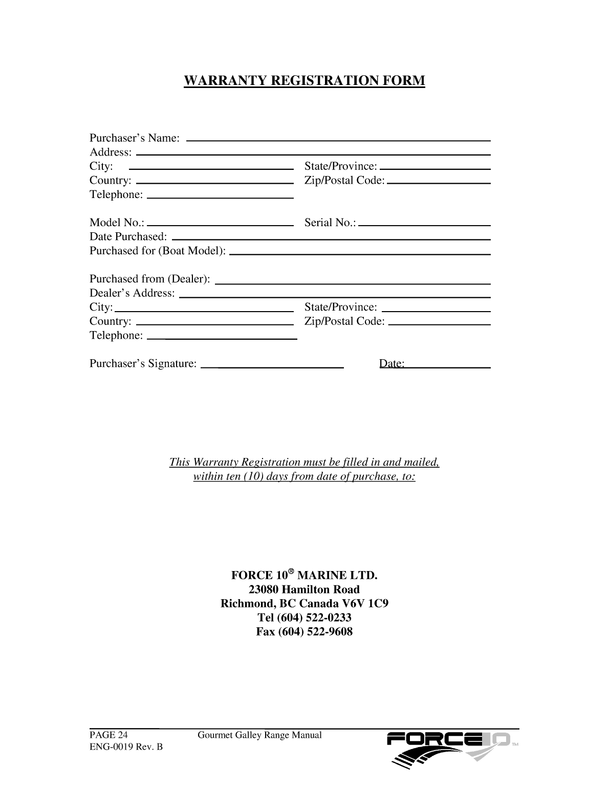 Force 10 Stove Manual eng 0019 Rev b