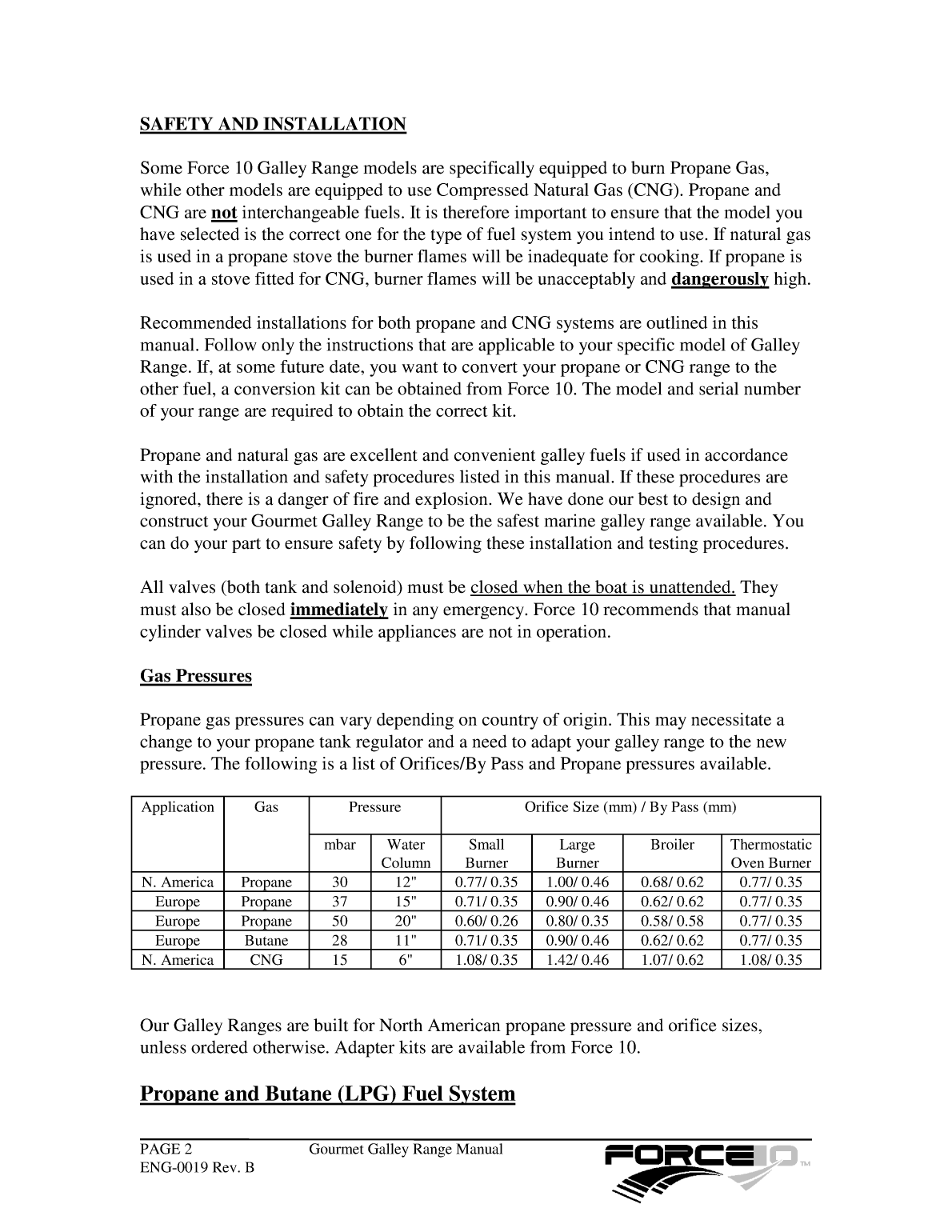 Force 10 Stove Manual eng 0019 Rev b
