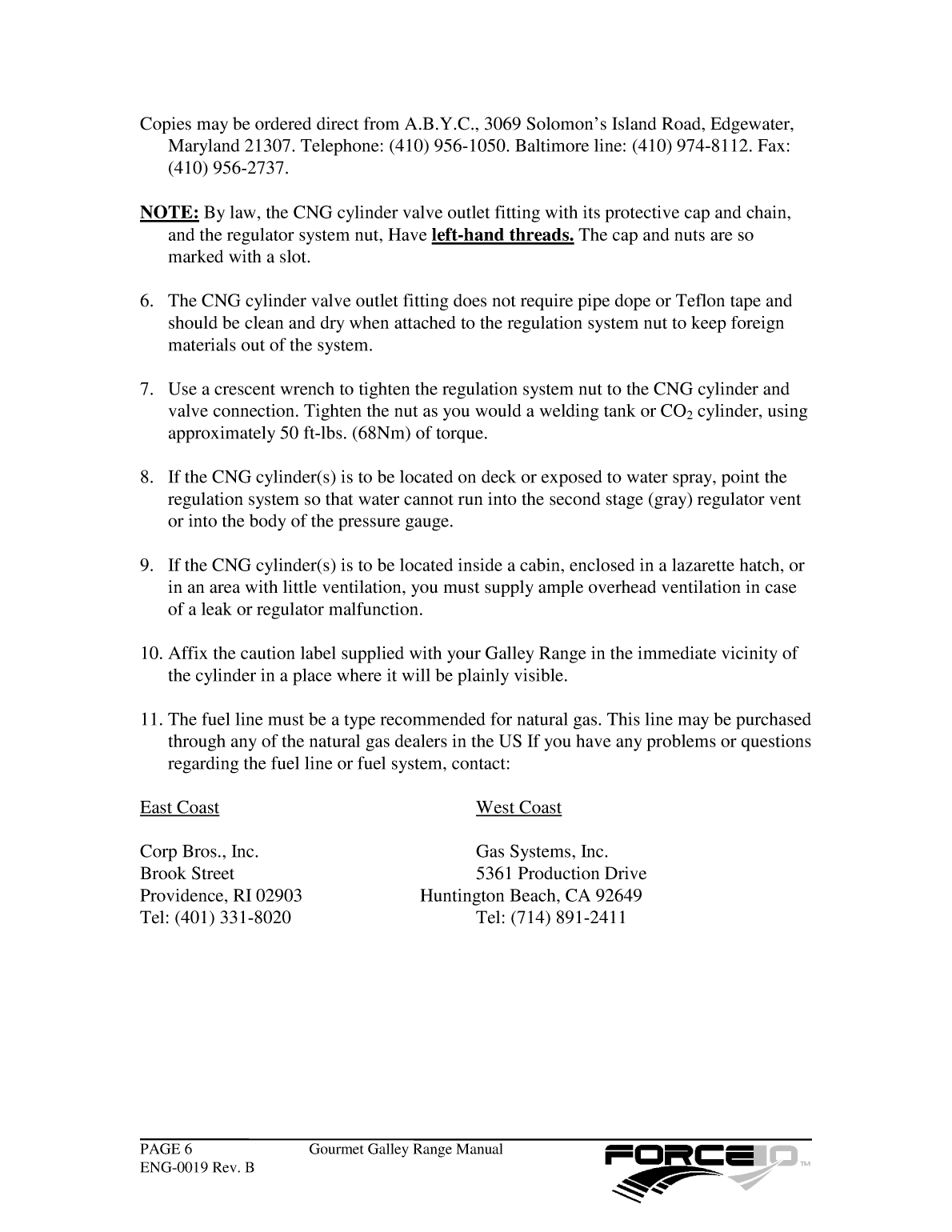 Force 10 Stove Manual eng 0019 Rev b