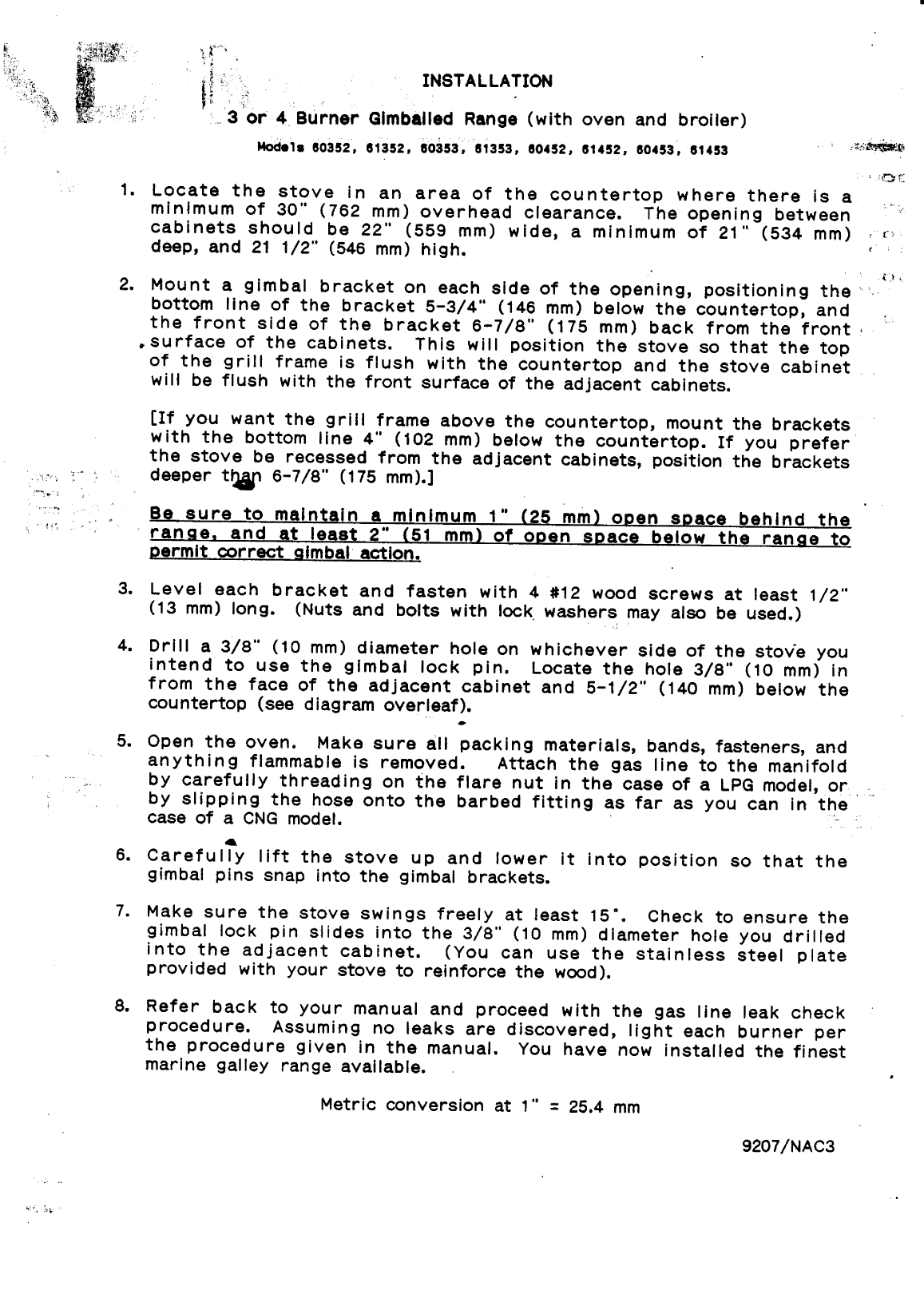 Force10: Gourmet additional Gourmet Force 10 Gas Galley Installation