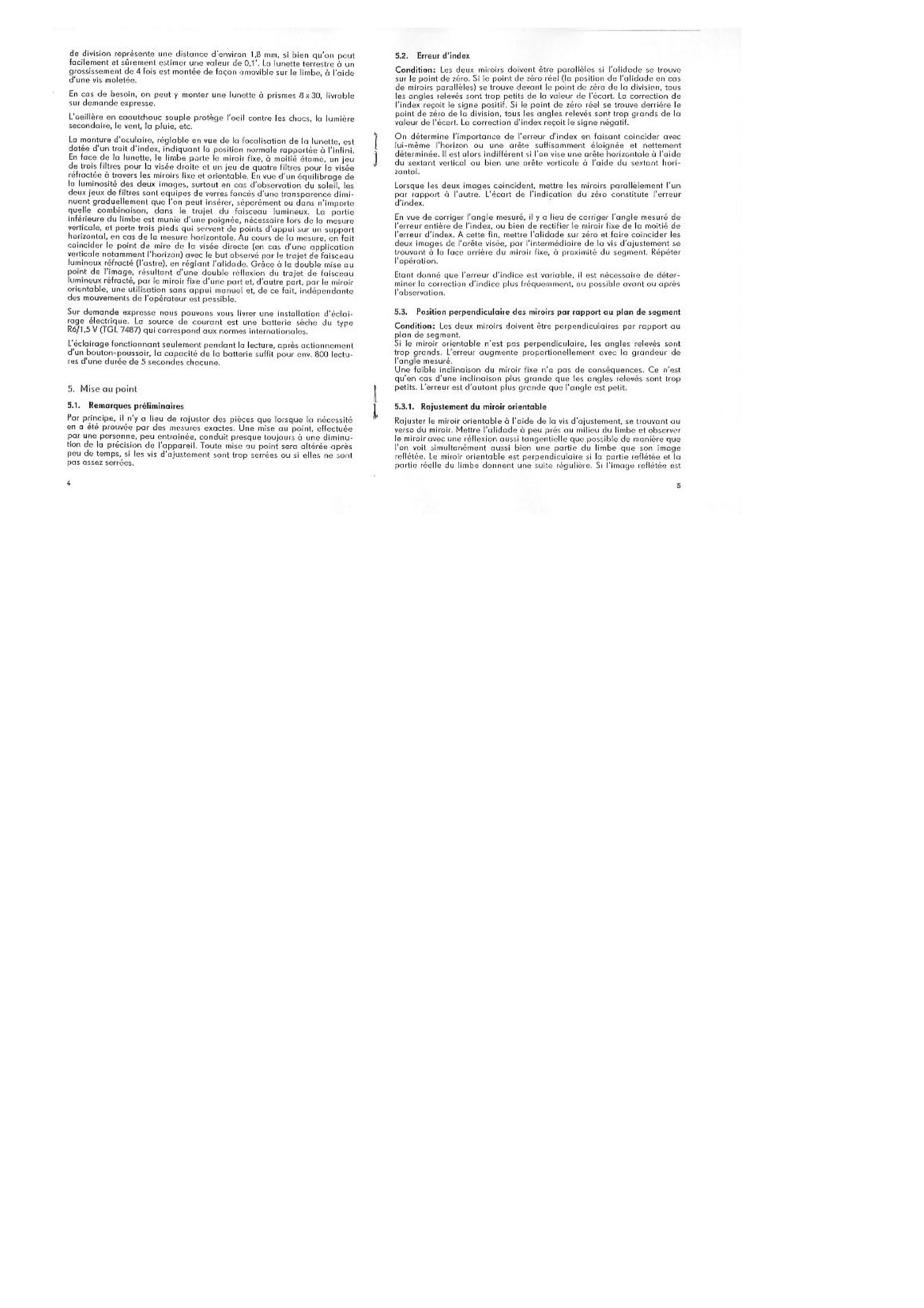 ' Freiberger: Manuel Freiberger Sextant Owner's Manual'