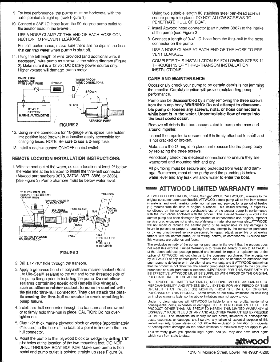 Attwood Aerator Pump 500