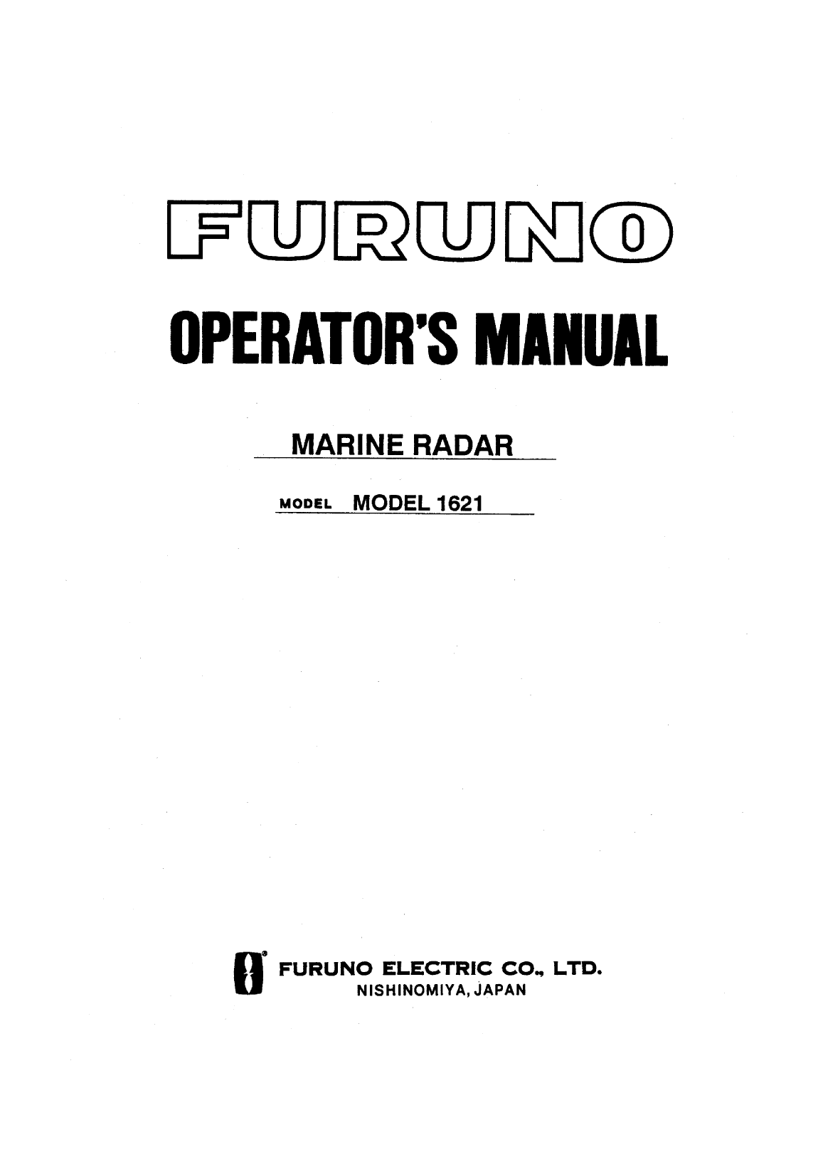 Furuno 1621 Operator Manual
