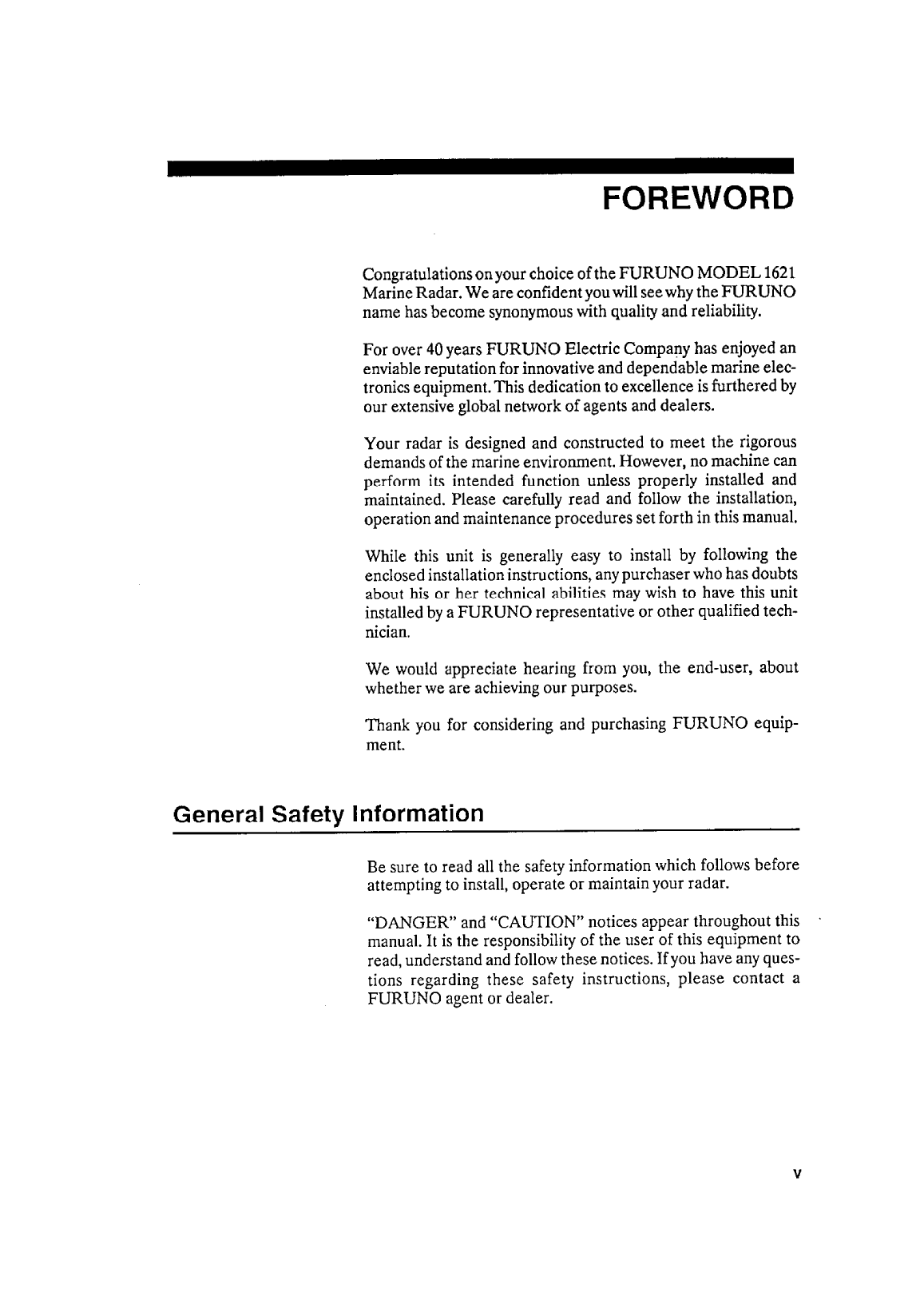 ' Furuno 1621 Operator Manual'