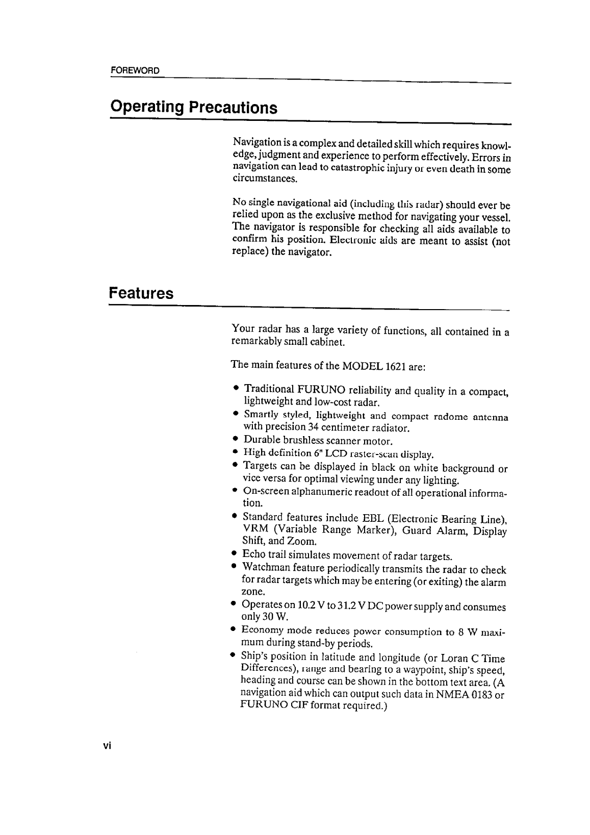 ' Furuno 1621 Operator Manual'
