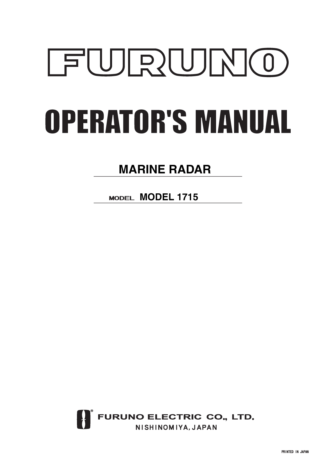 Furuno 1715 Radar Operator's Manual