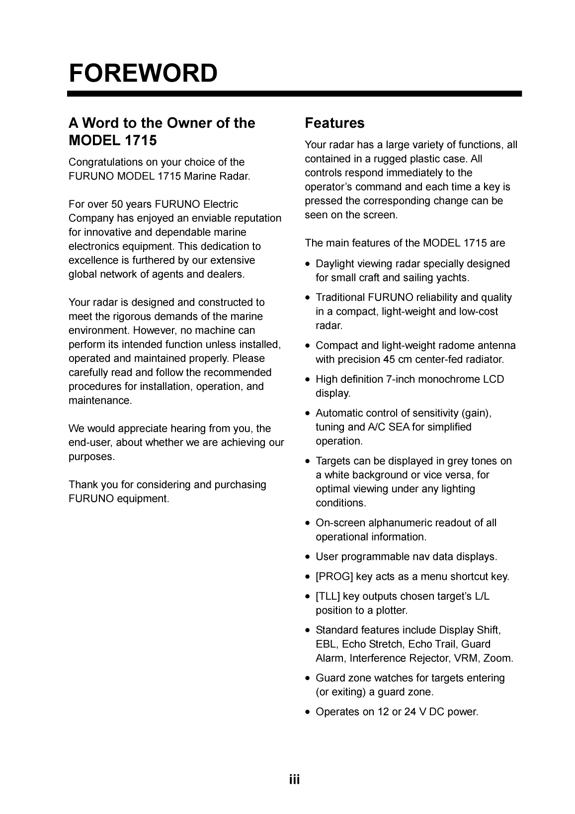 Furuno 1715 Radar Operator's Manual