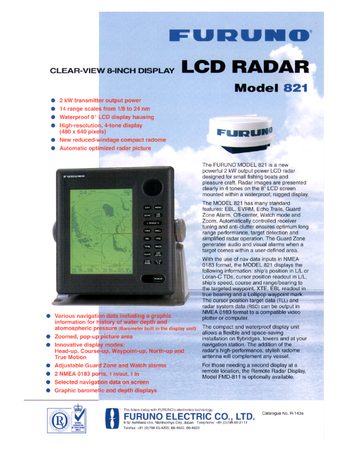 Furuno: M821br flyer Furuno Lcd Radar Model 821