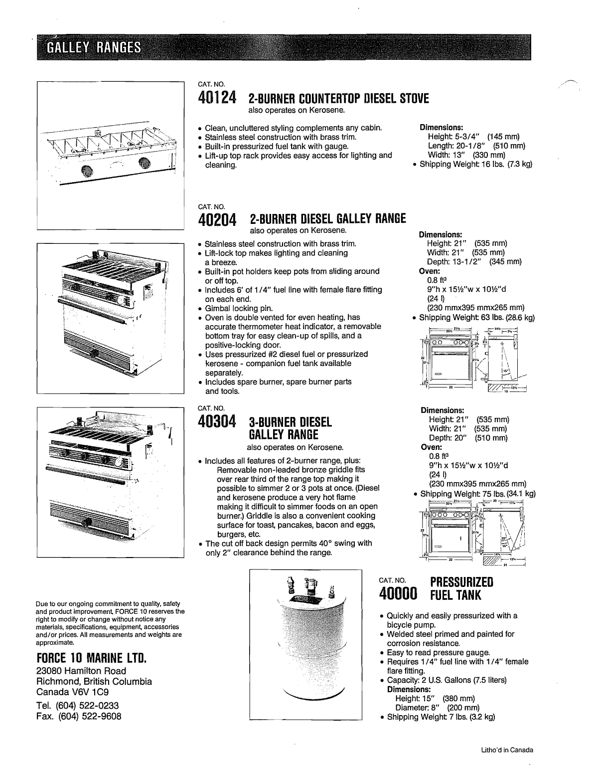 Force10 Marine Stove