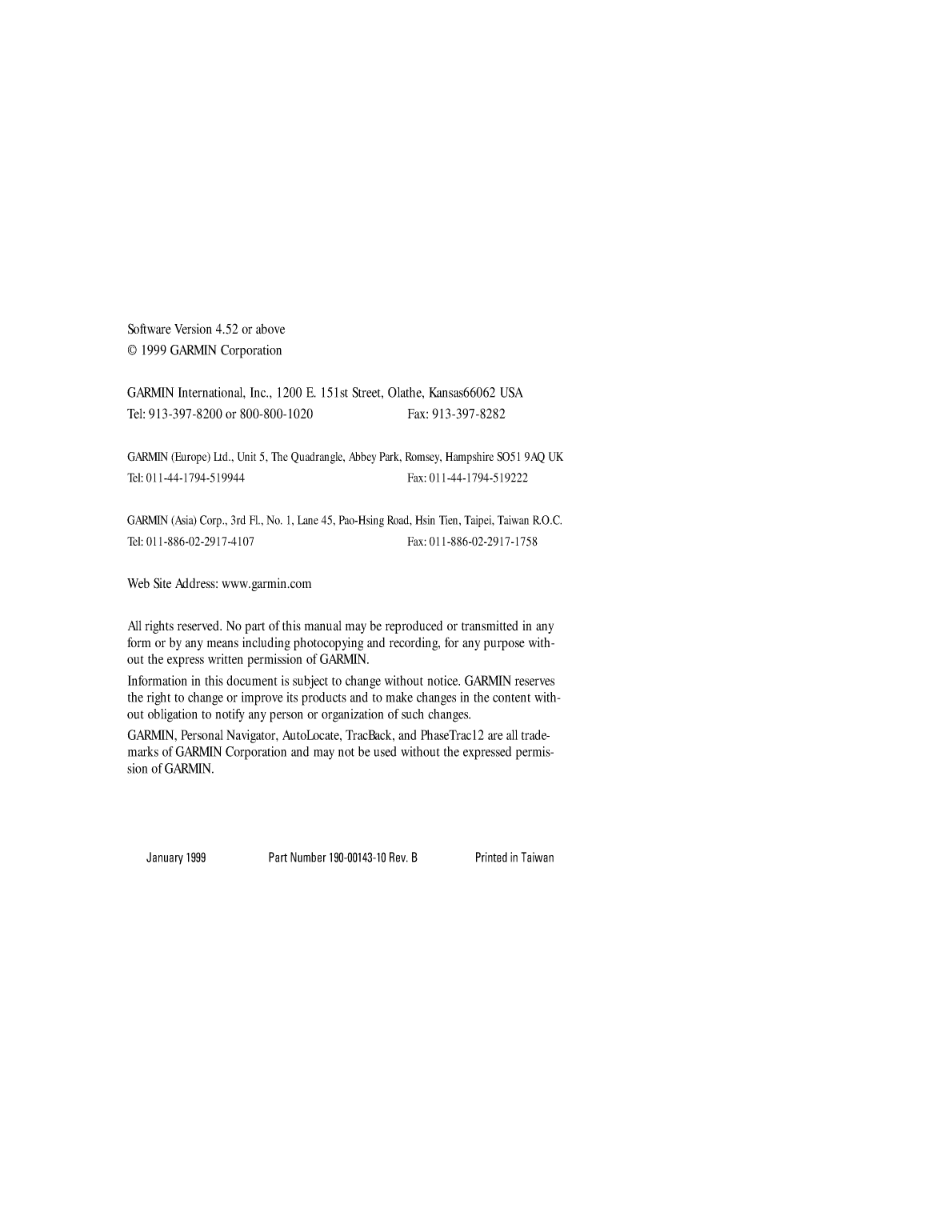 Gps12 Owners Manual