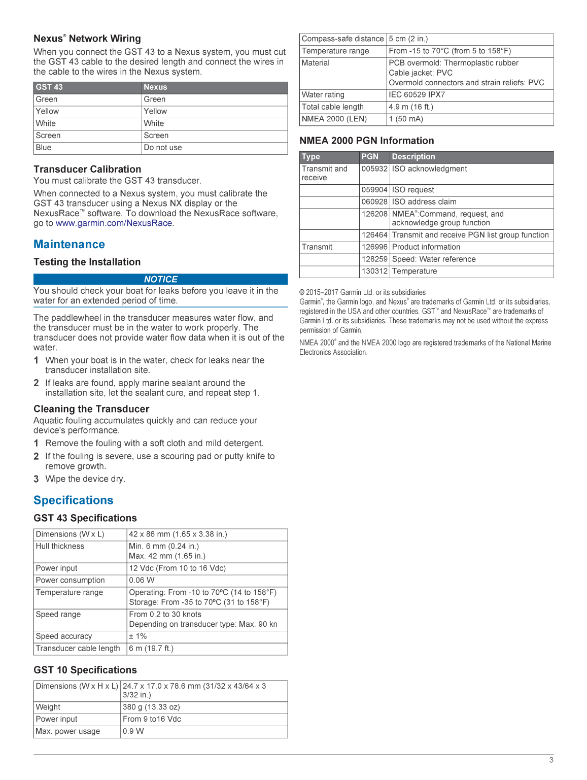 Garmin gst 43 Install En