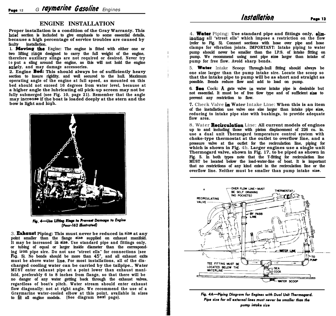 ' Gray Marine Manual 4 And 6 Cyclinder Engines (1938 1958 Models)'