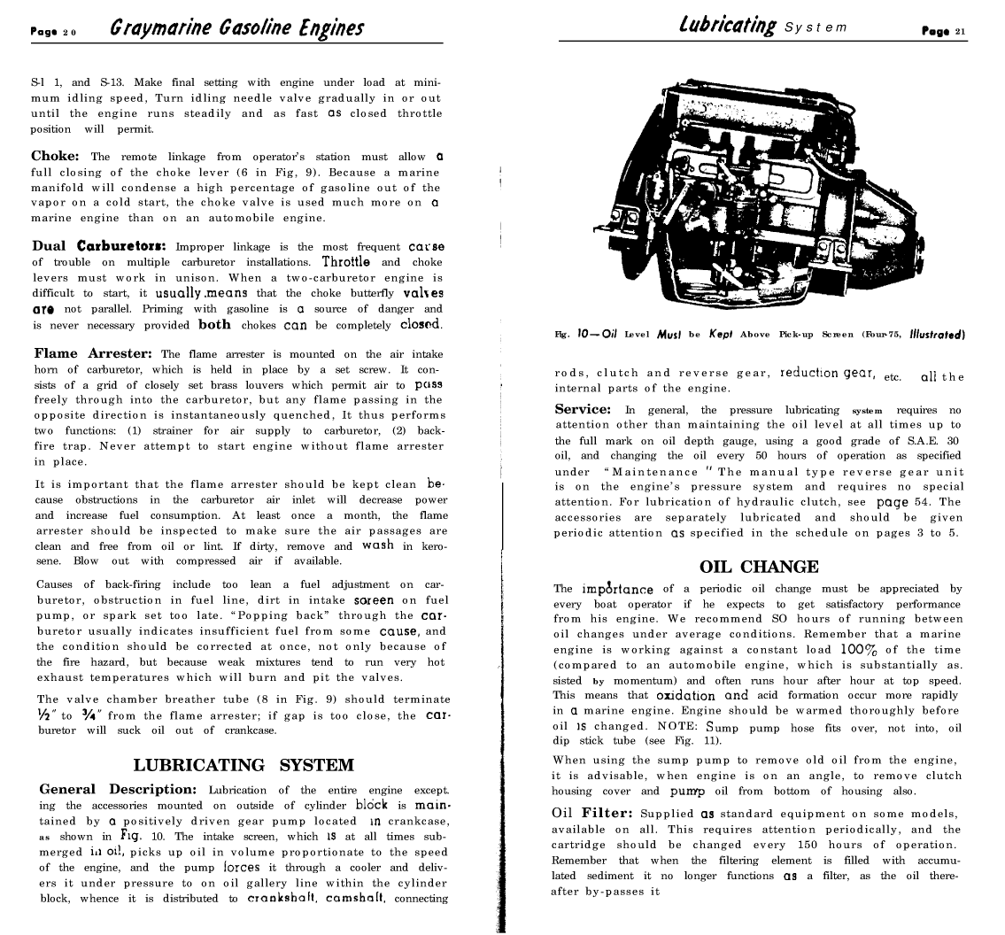 ' Gray Marine Manual 4 And 6 Cyclinder Engines (1938 1958 Models)'