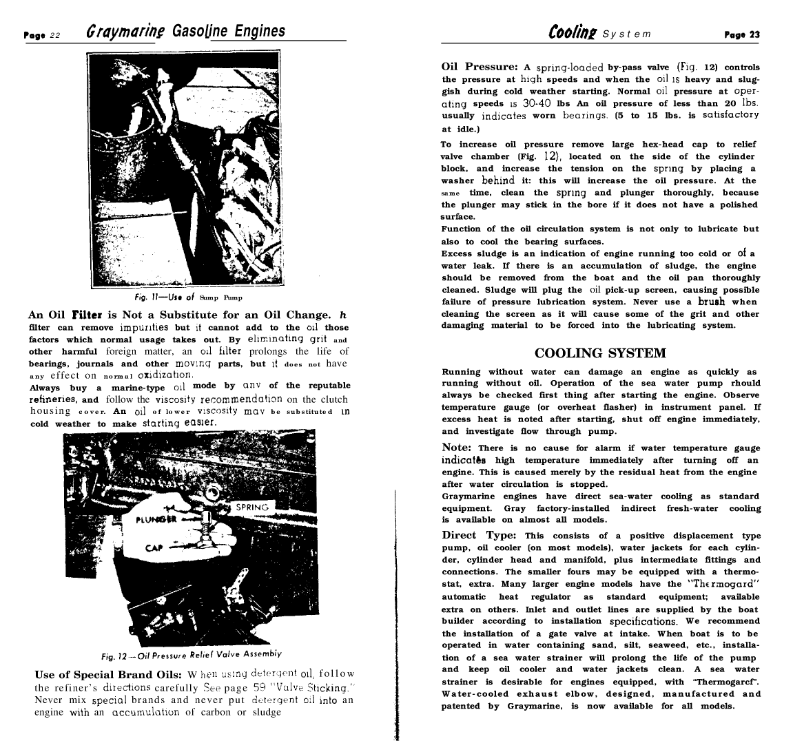' Gray Marine Manual 4 And 6 Cyclinder Engines (1938 1958 Models)'