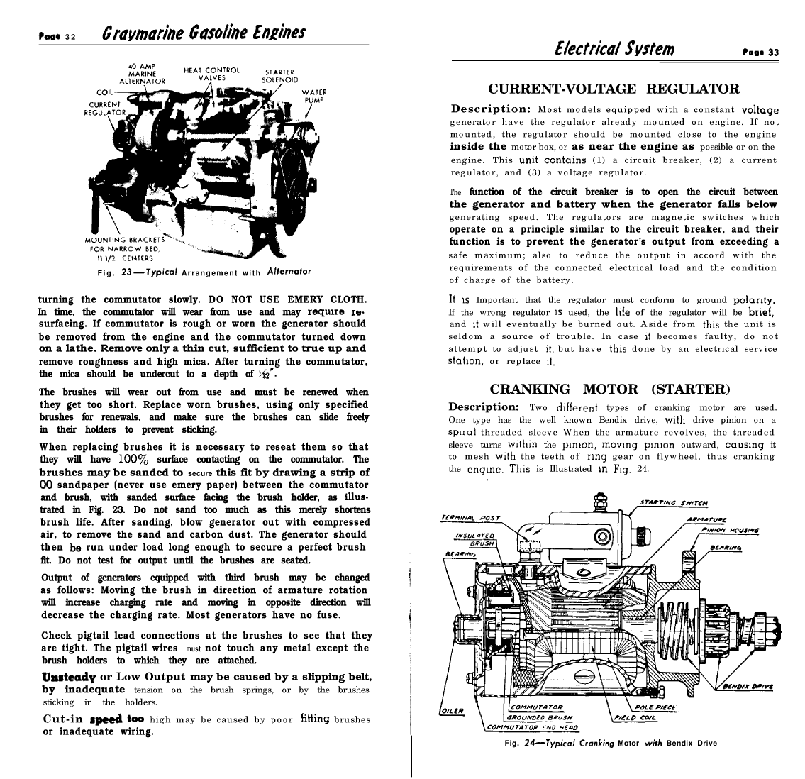 ' Gray Marine Manual 4 And 6 Cyclinder Engines (1938 1958 Models)'